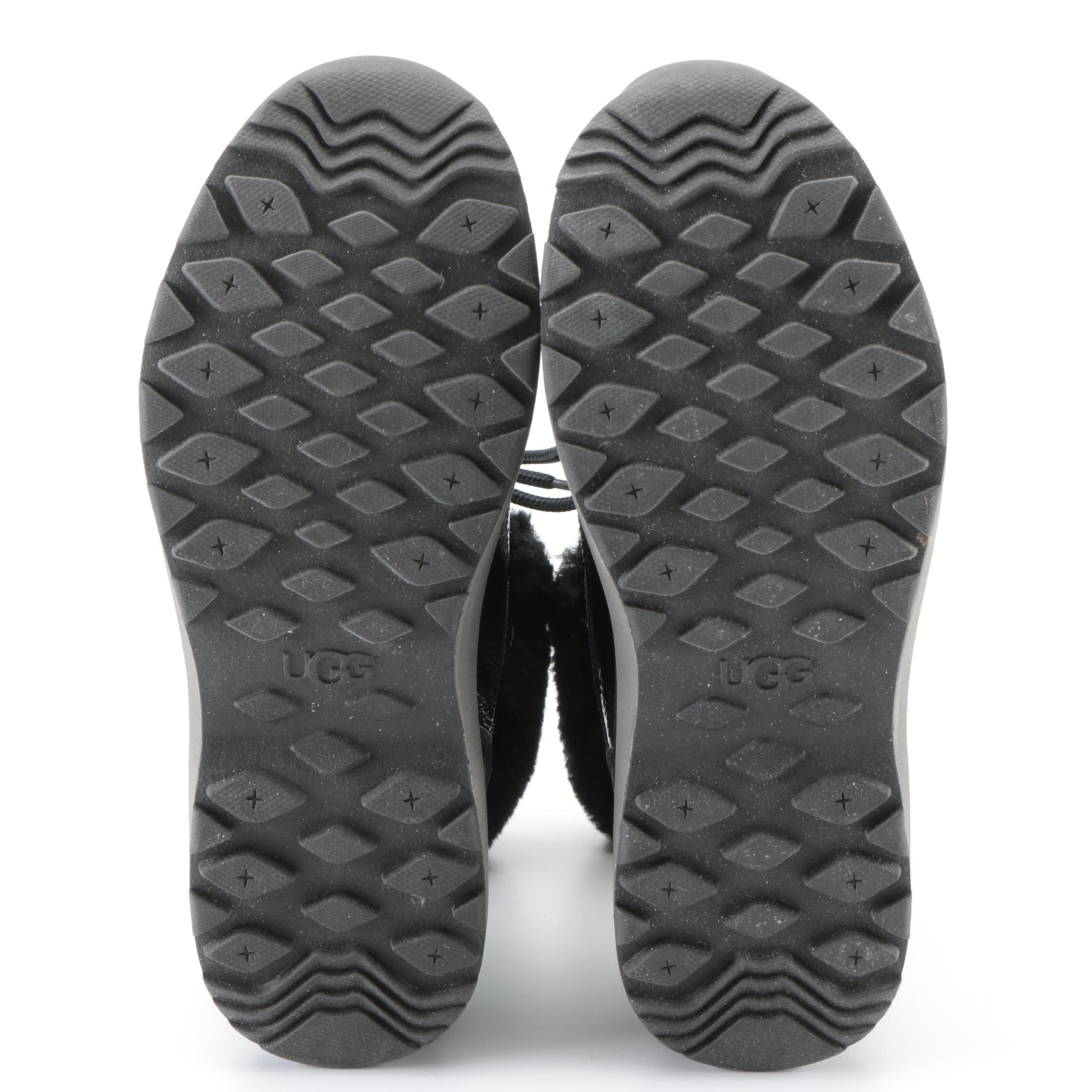 Ugg Adirondack Boot III Black Patent Leather Waterproof Insulated with Box