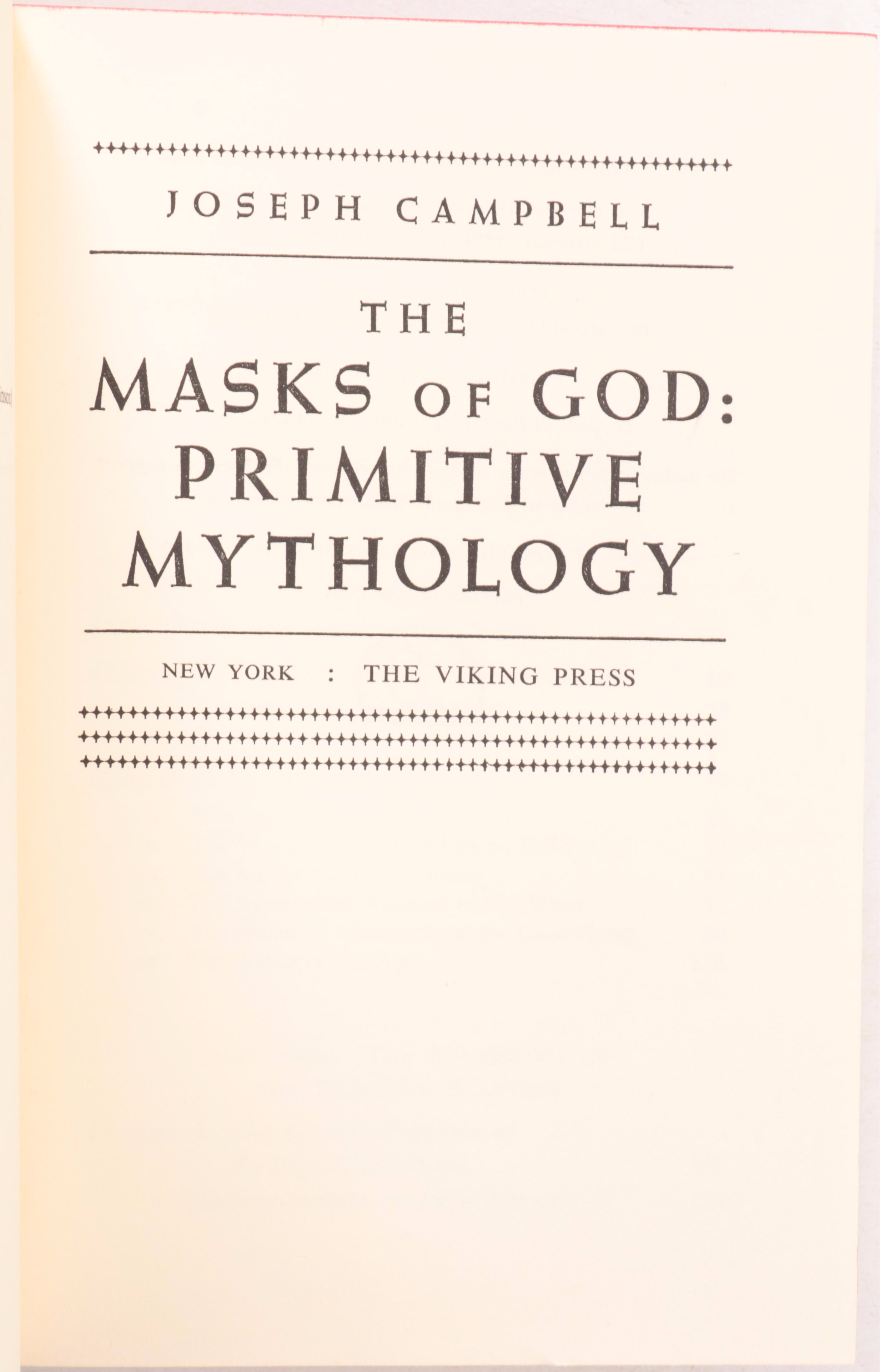 First Edition "The Masks of God" Complete Set by Joseph Campbell, 1968