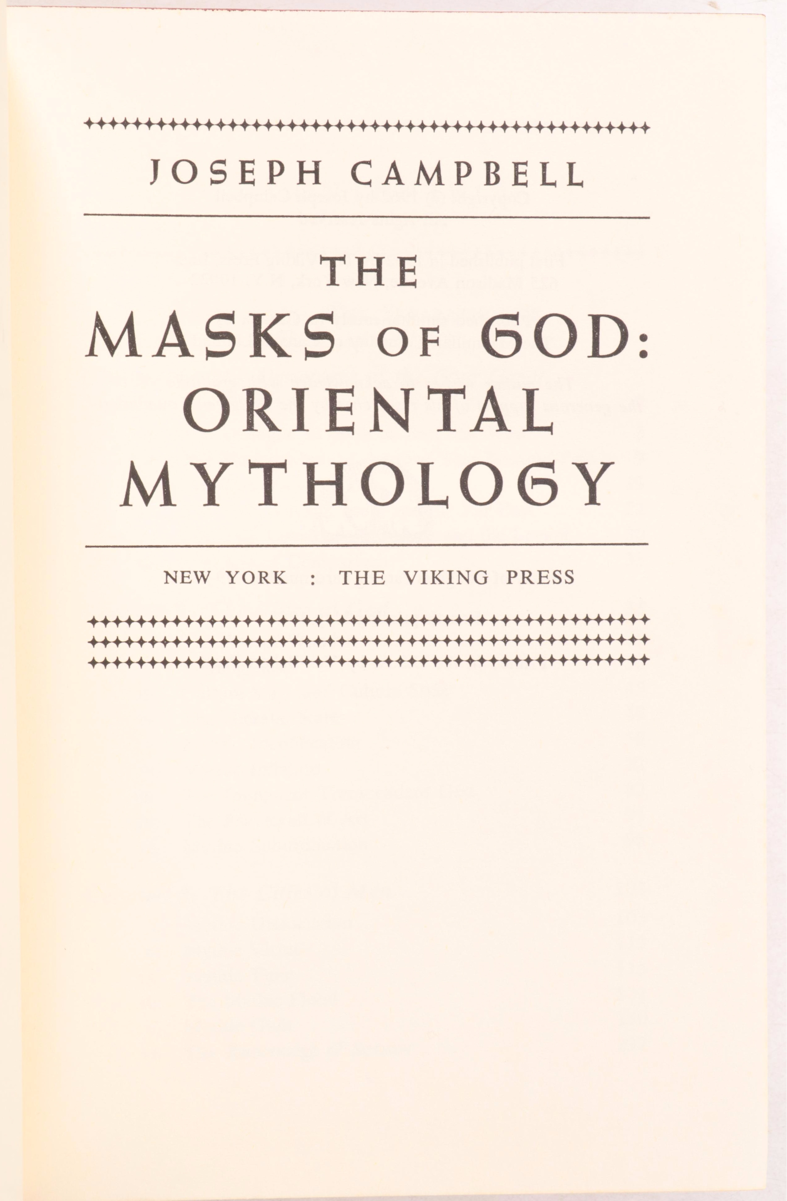 First Edition "The Masks of God" Complete Set by Joseph Campbell, 1968