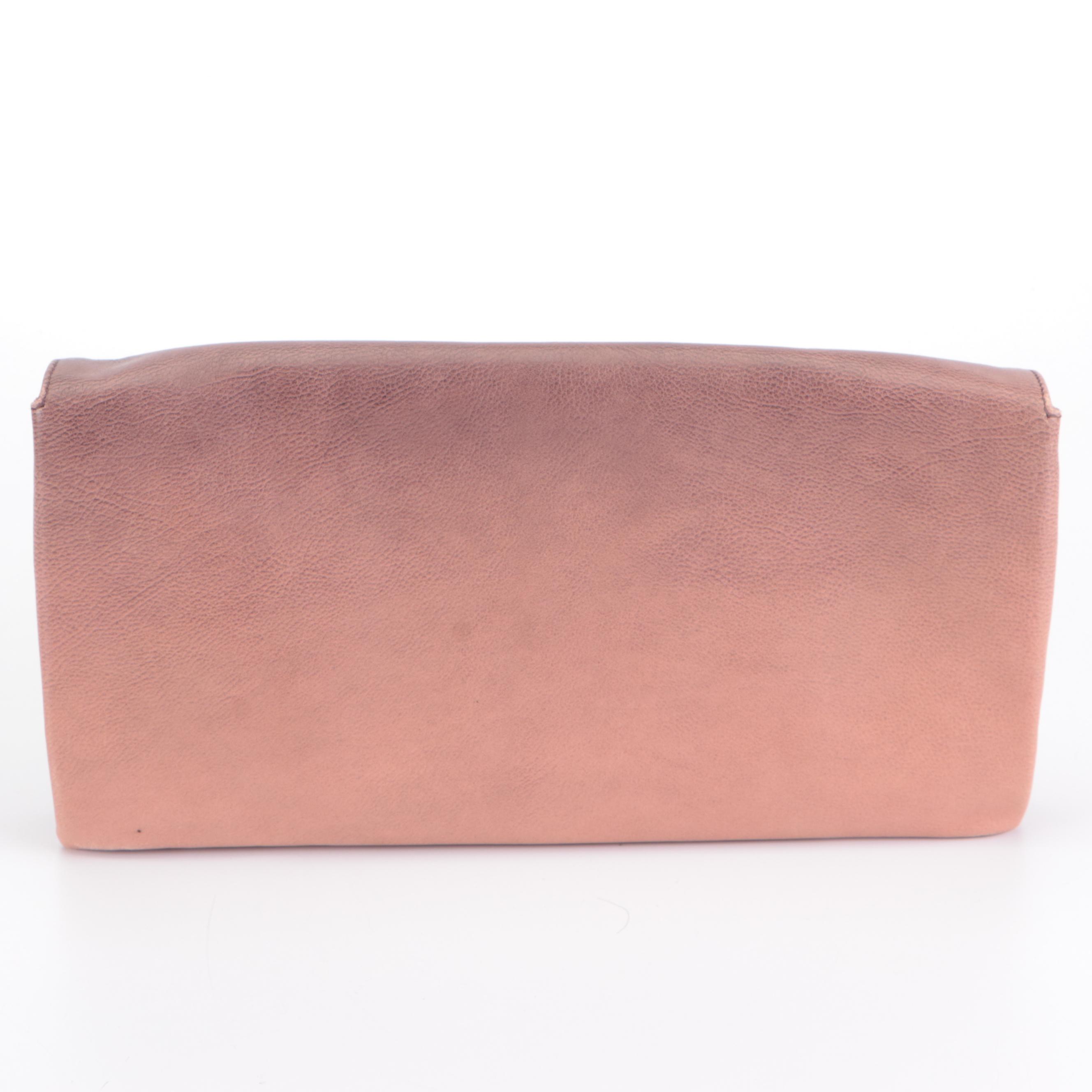 Prada Glace Folders Flap Front Clutch in Ombré Leather