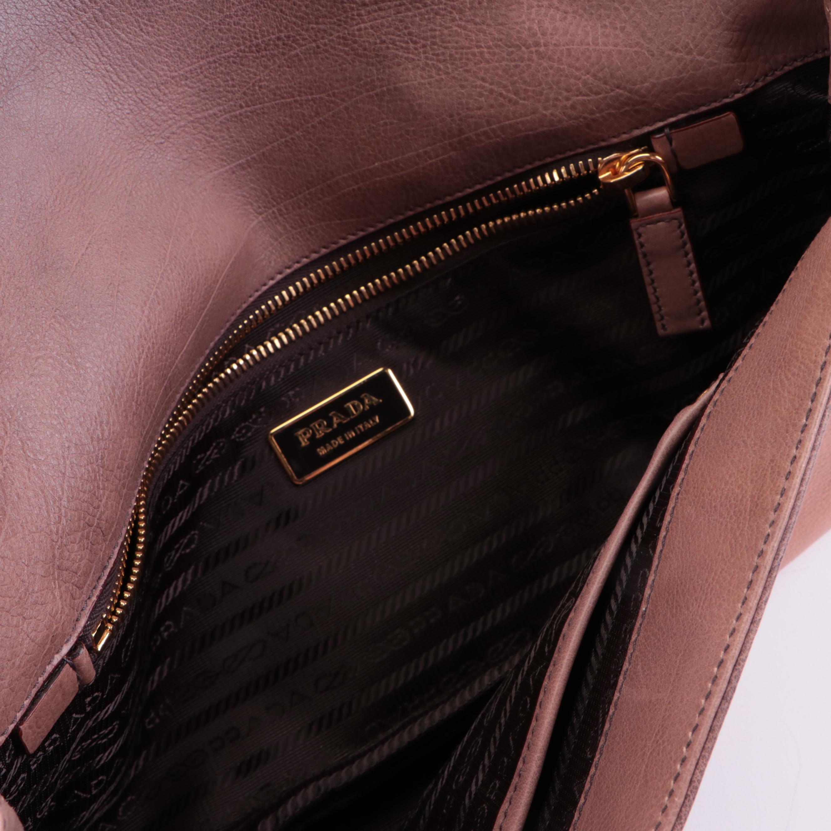 Prada Glace Folders Flap Front Clutch in Ombré Leather