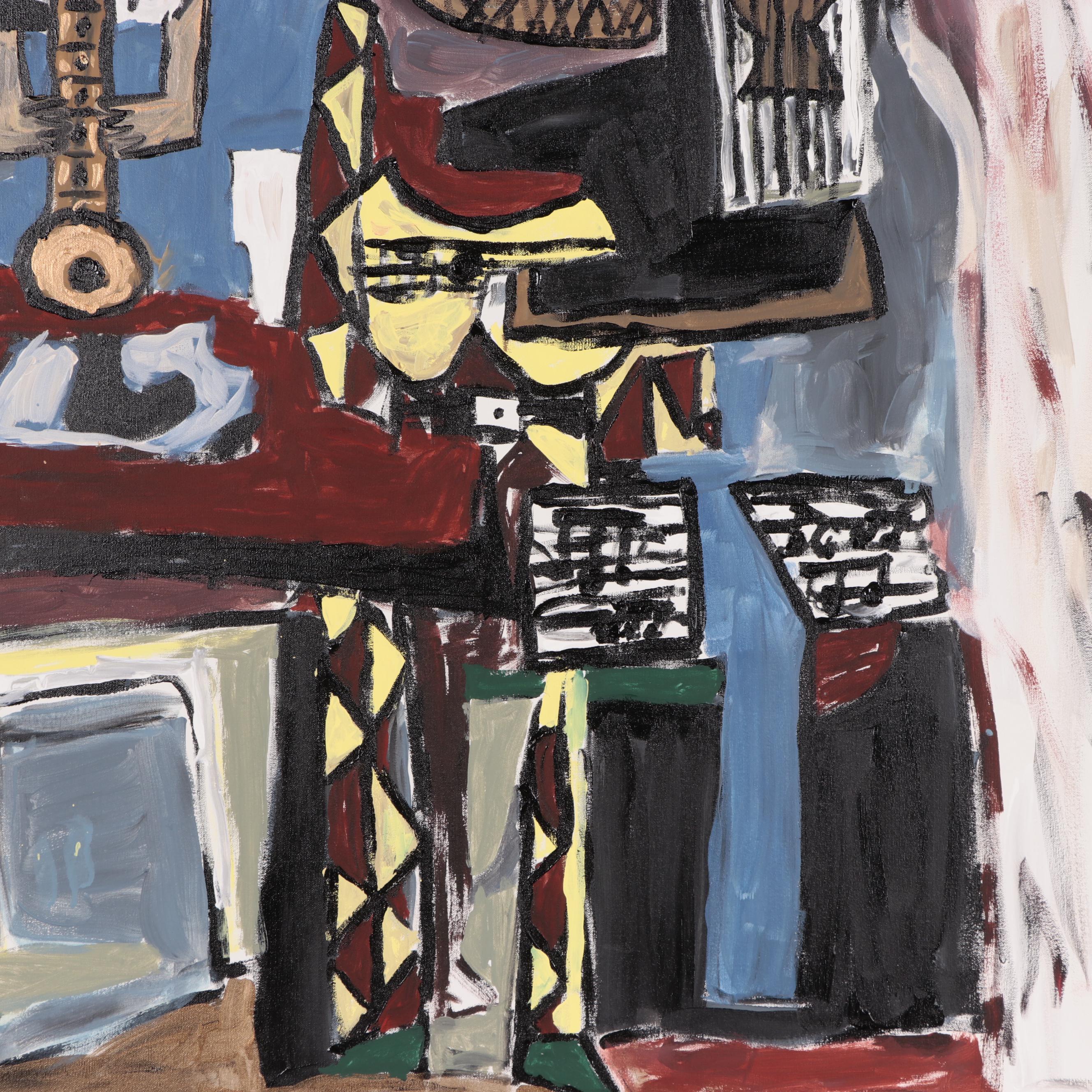 Oil Painting After Picasso "Three Musicians"