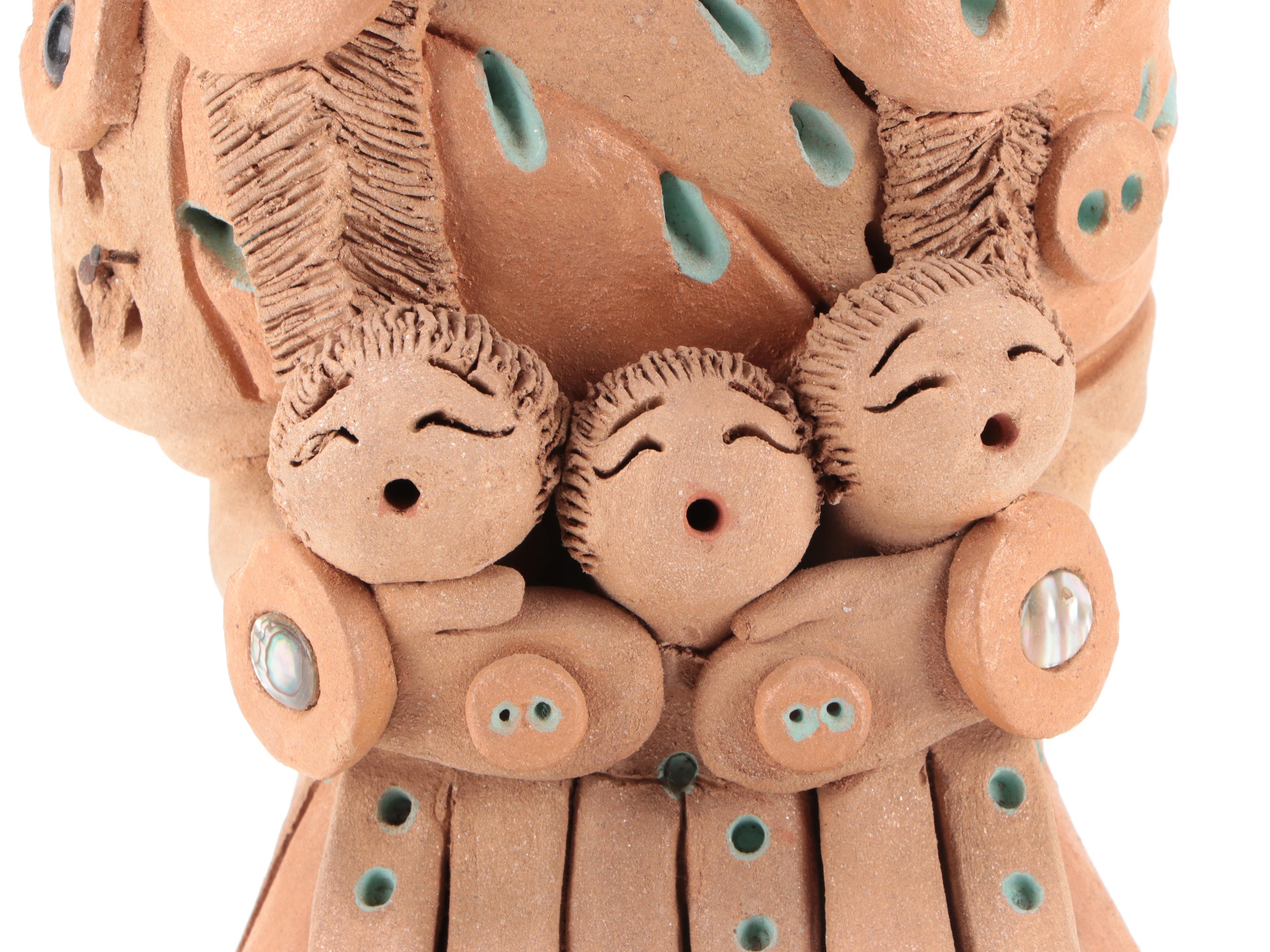 Cheyenne Jim (Diane Lynn) Earthenware Navajo Storyteller Sculpture