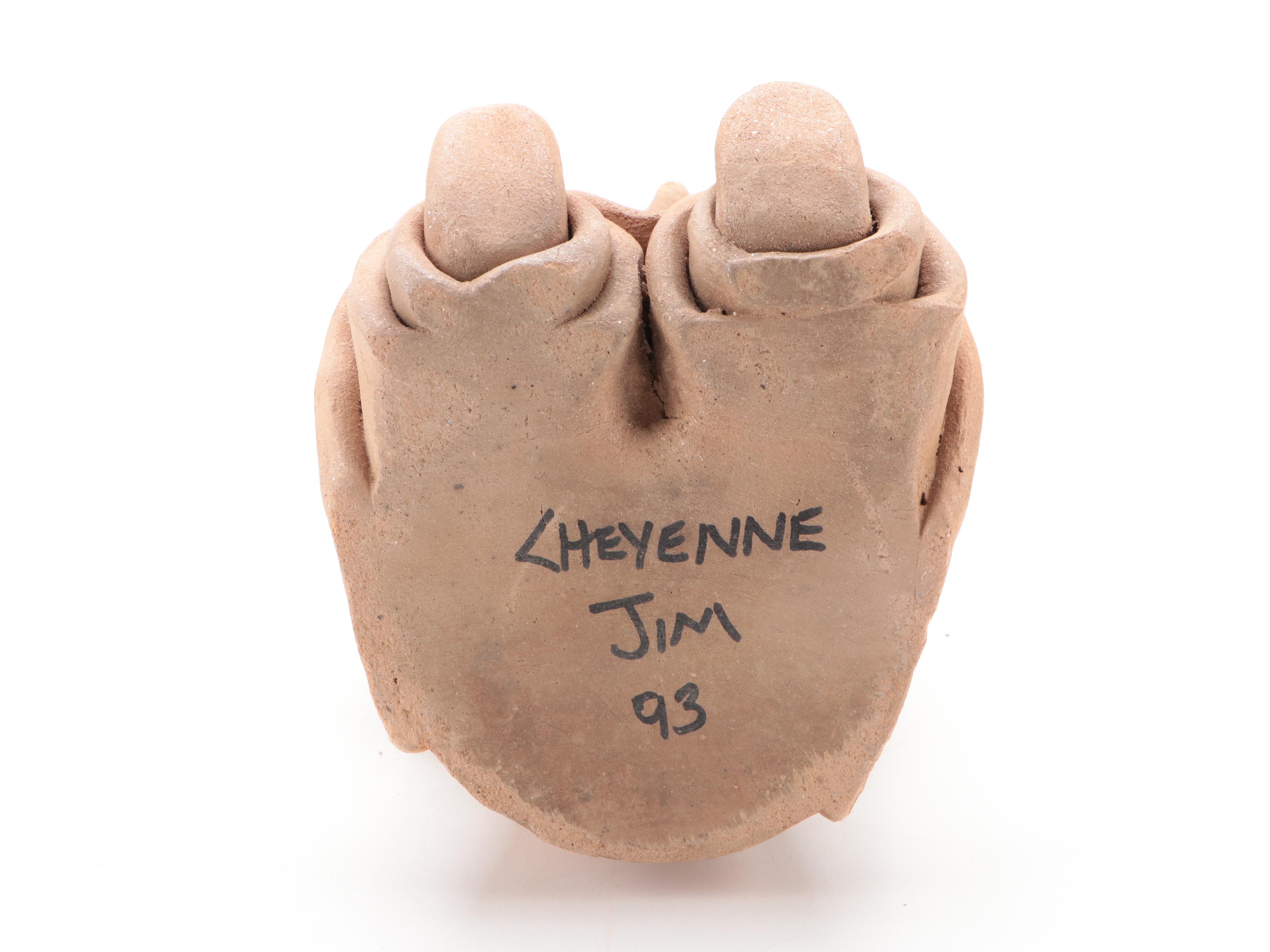 Cheyenne Jim (Diane Lynn) Earthenware Navajo Storyteller Sculpture