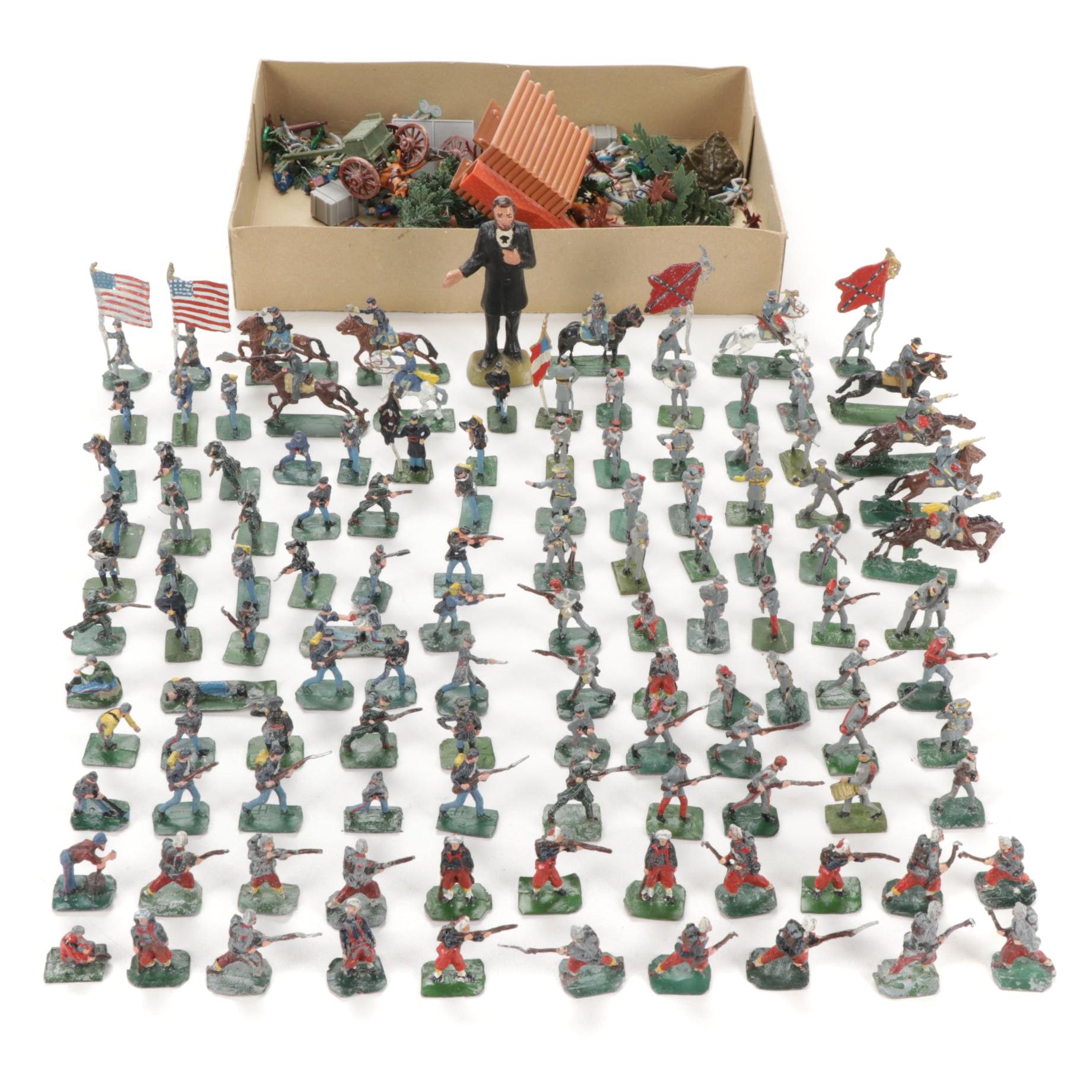 Hand-Painted Lead Civil War Toy Soldiers and Marx Toys Figures