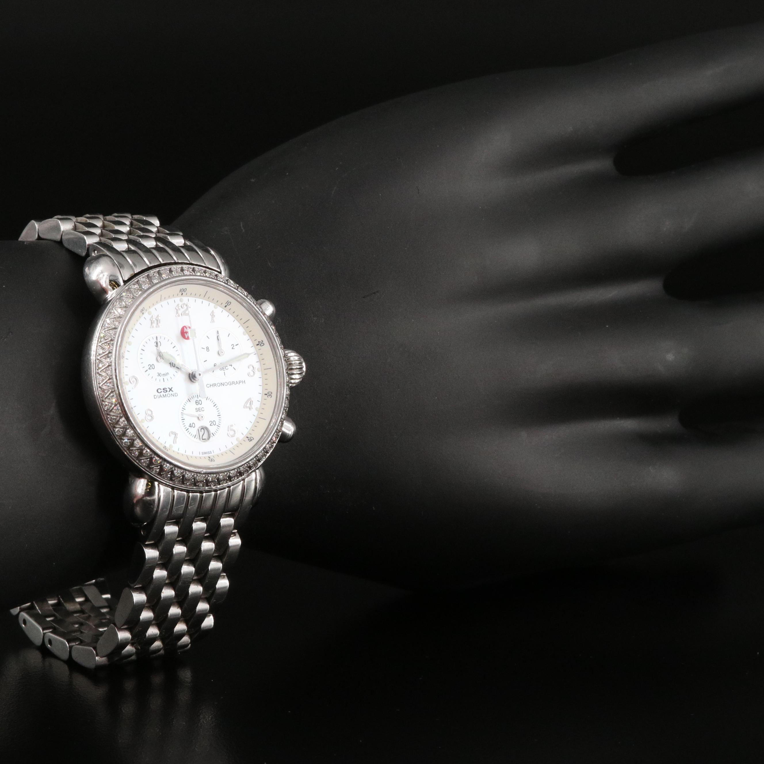 Michele CSX Diamond Chronograph Watch