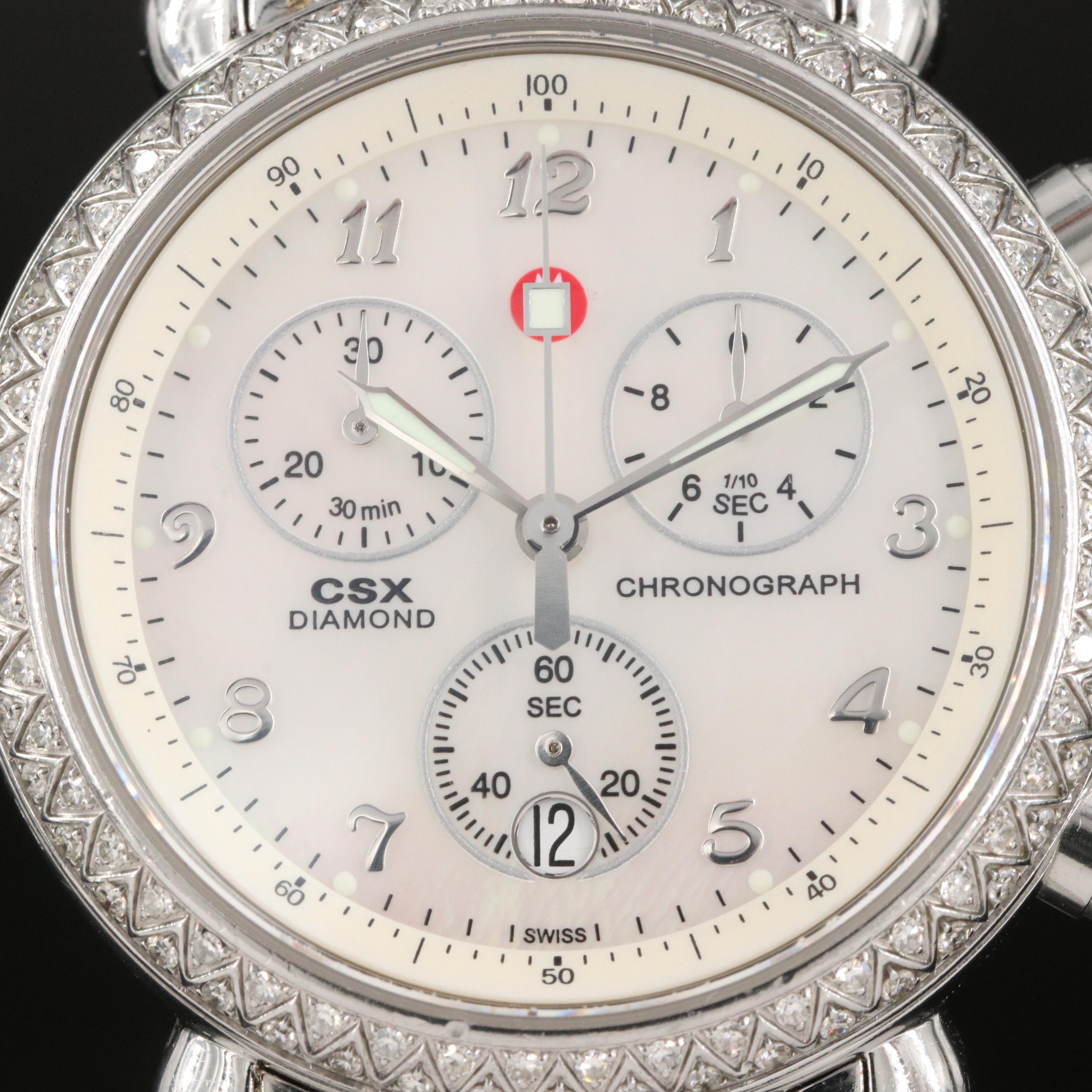 Michele CSX Diamond Chronograph Watch