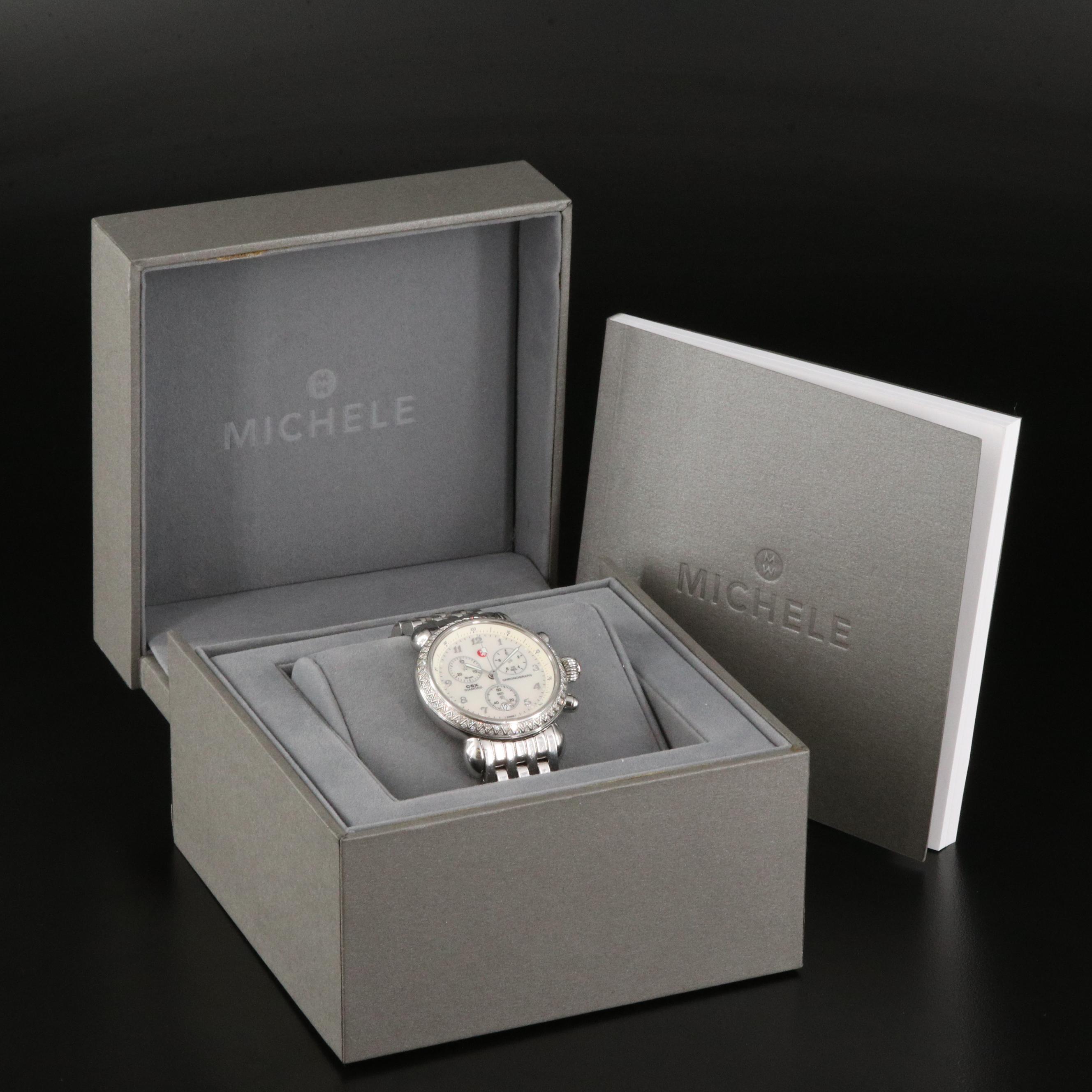 Michele CSX Diamond Chronograph Watch