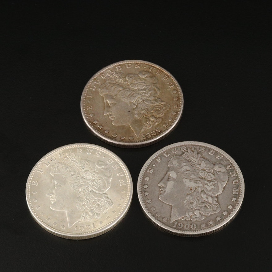 Three Morgan Silver Dollars