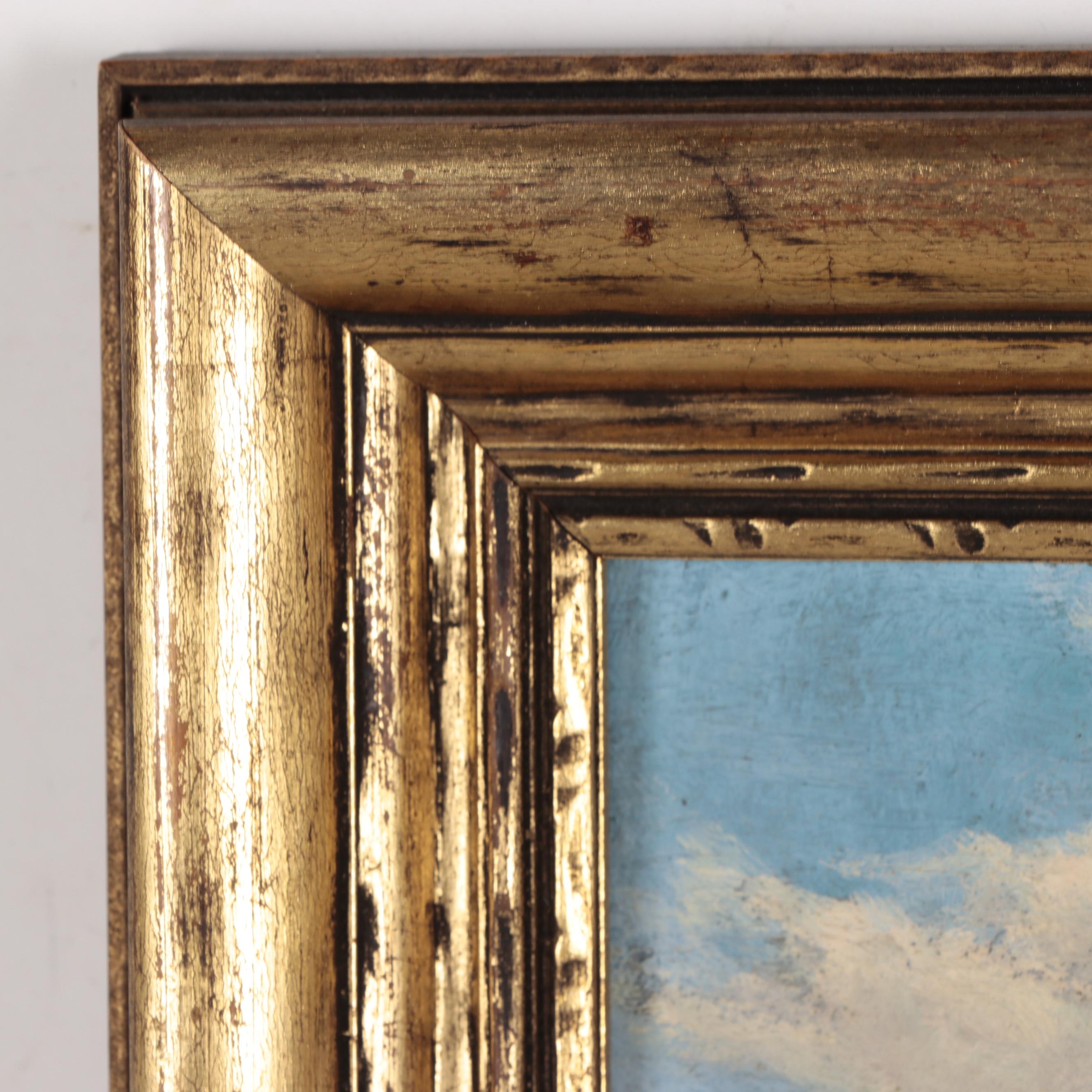 Oil Painting of a Bell Tower, Early to Mid-20th Century