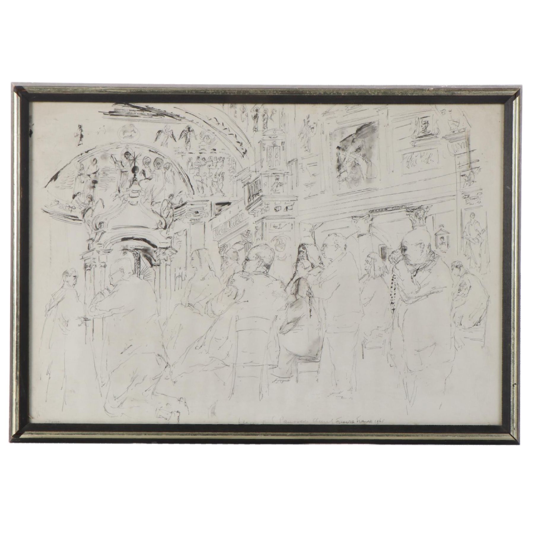 Frederick Franck Pen and Ink Drawing, 1965