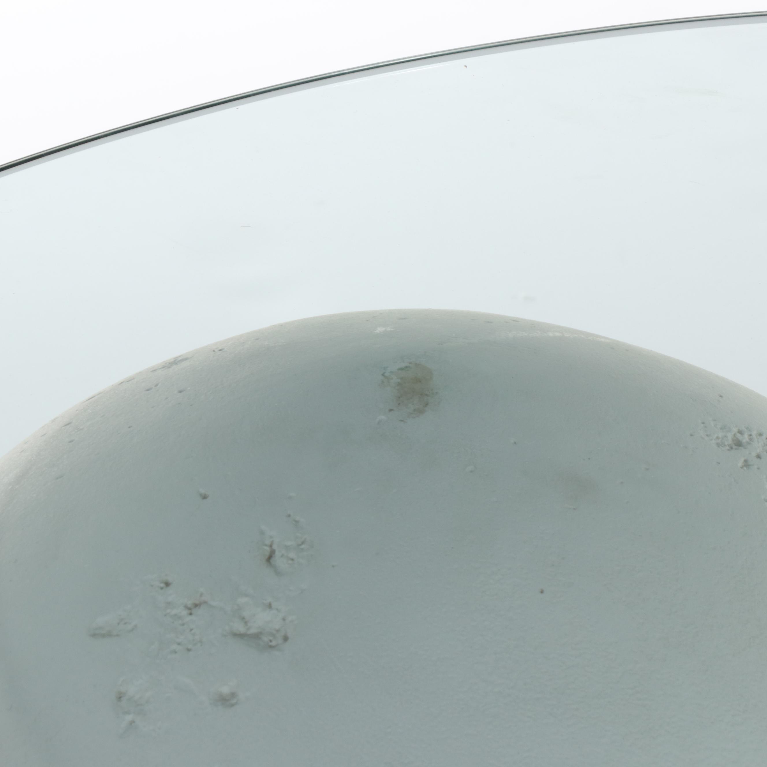Postmodern Curvilinear Glass and Cast Plaster Sphere Coffee Table