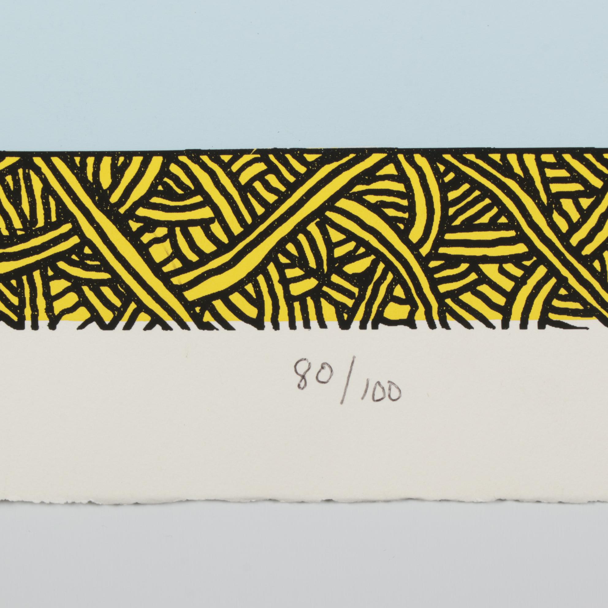 Howard Finster Folk Art Serigraph "Looking In," Circa 1989