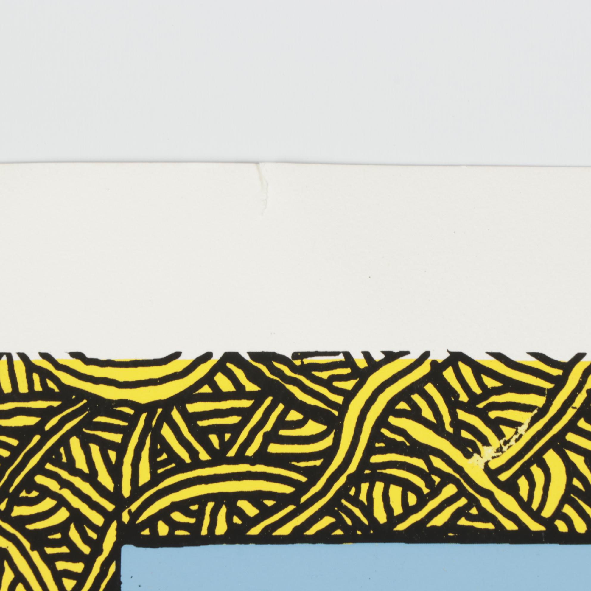 Howard Finster Folk Art Serigraph "Looking In," Circa 1989