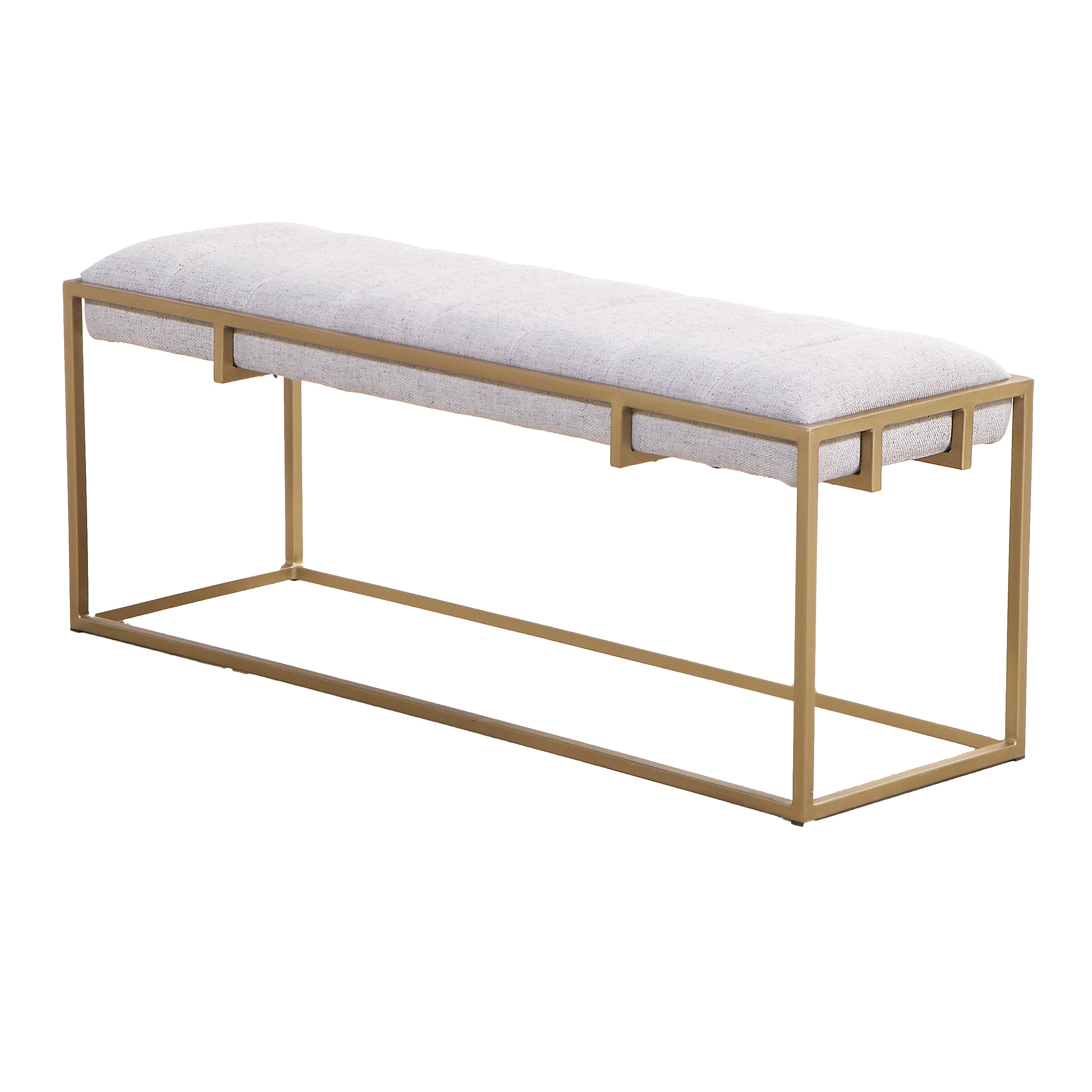 Millwork Holdings Co. Gold Finished Metal Framed Bench
