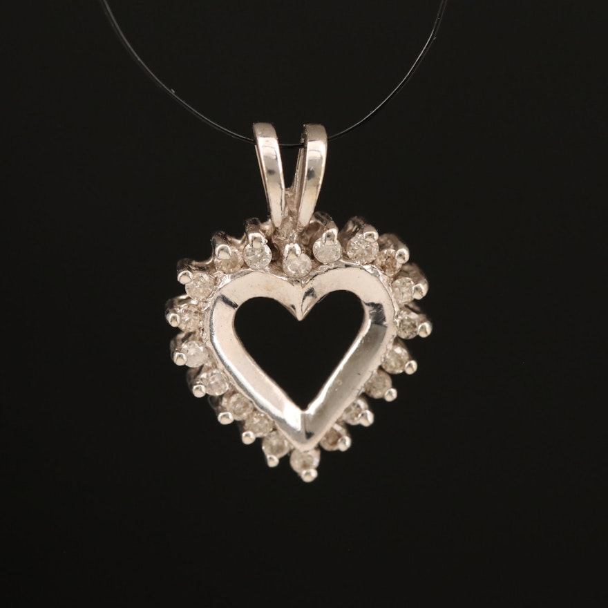 14K 0.25 CTW Diamond Heart Pendant