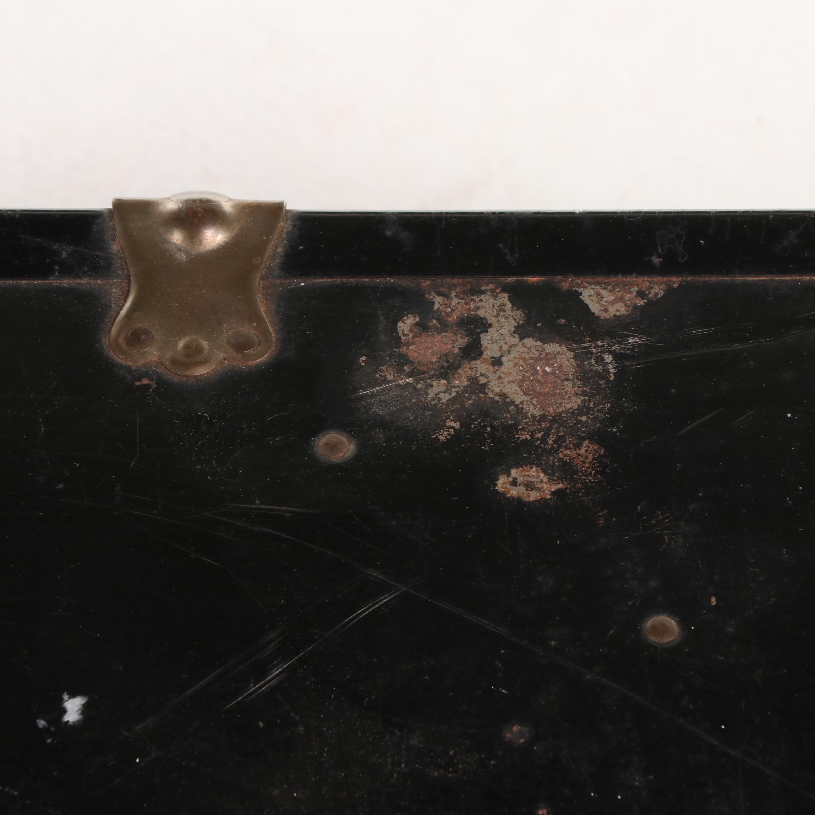 Metal-Clad Flat-Top Steamer Trunk, 20th Century