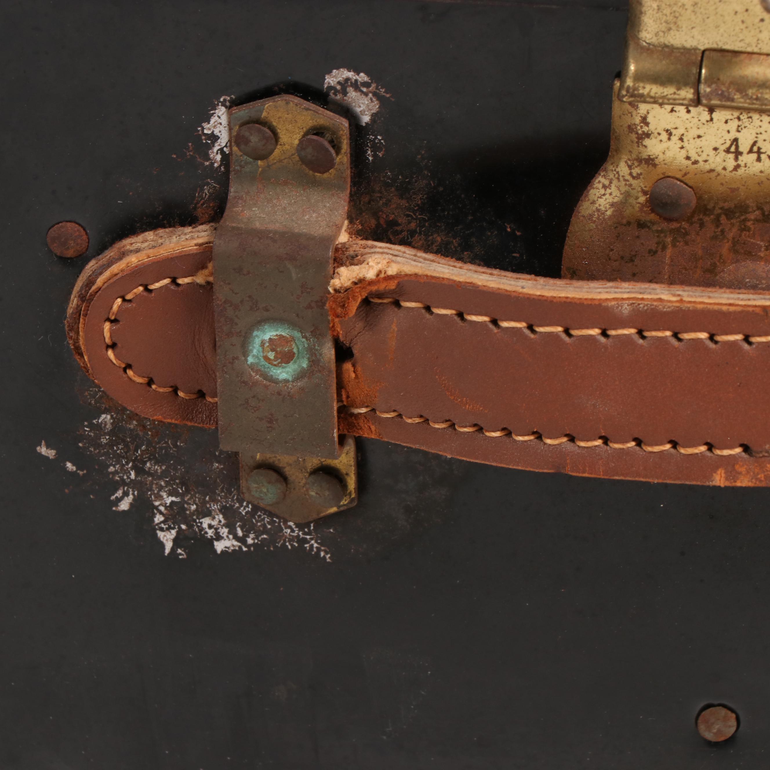 Metal-Clad Flat-Top Steamer Trunk, 20th Century