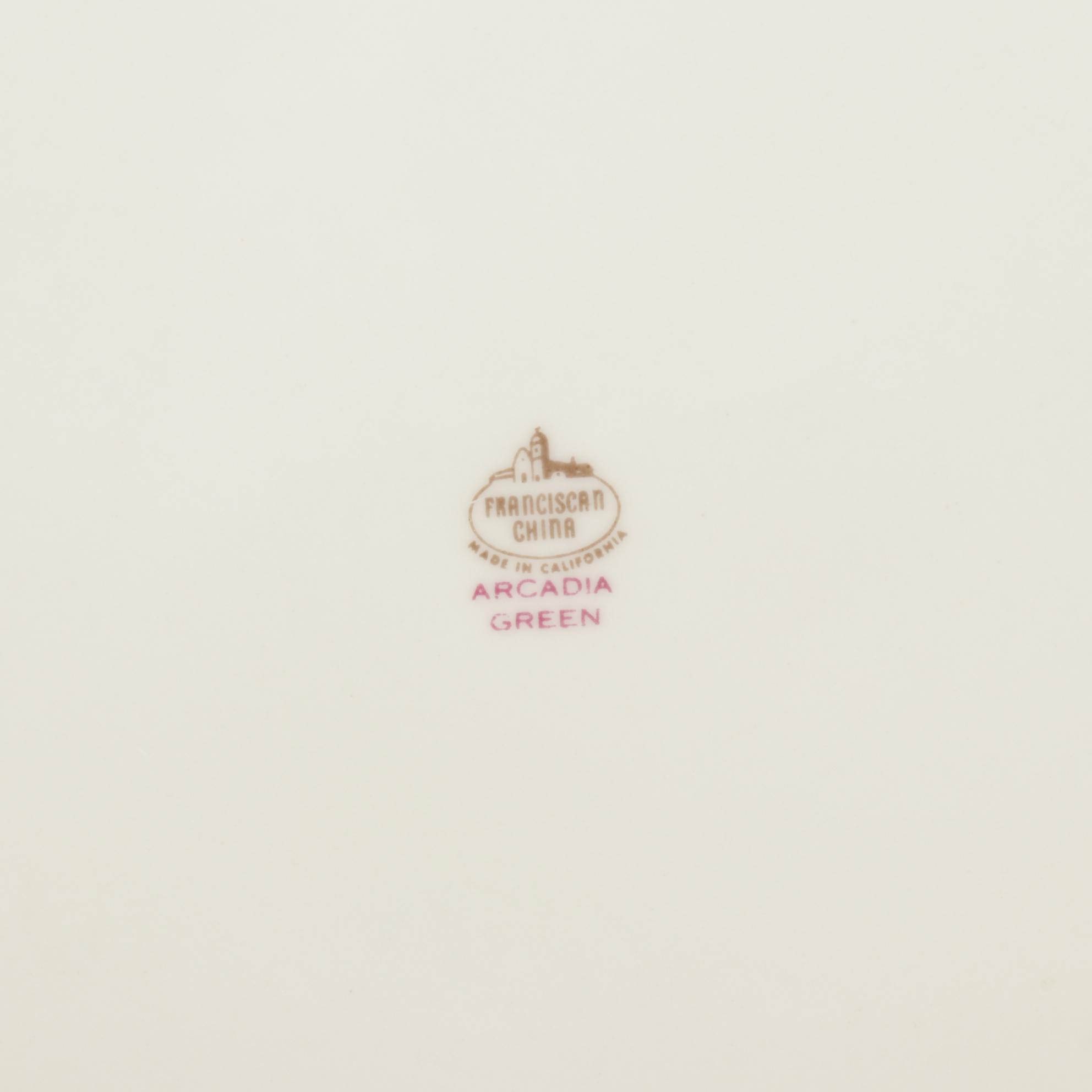 Franciscan China "Arcadia Green"Dinnerware with Haviland Soup Bowls