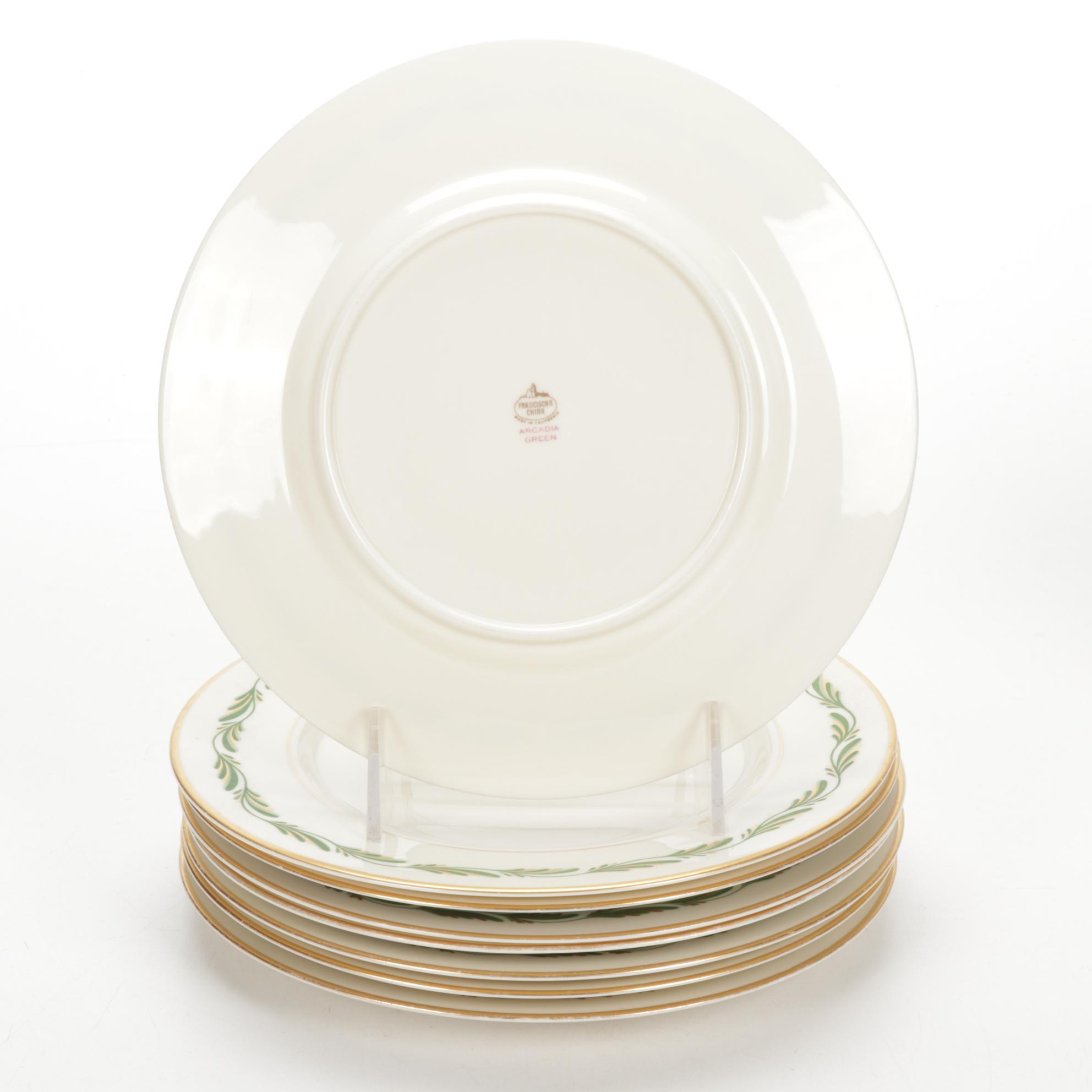 Franciscan China "Arcadia Green"Dinnerware with Haviland Soup Bowls