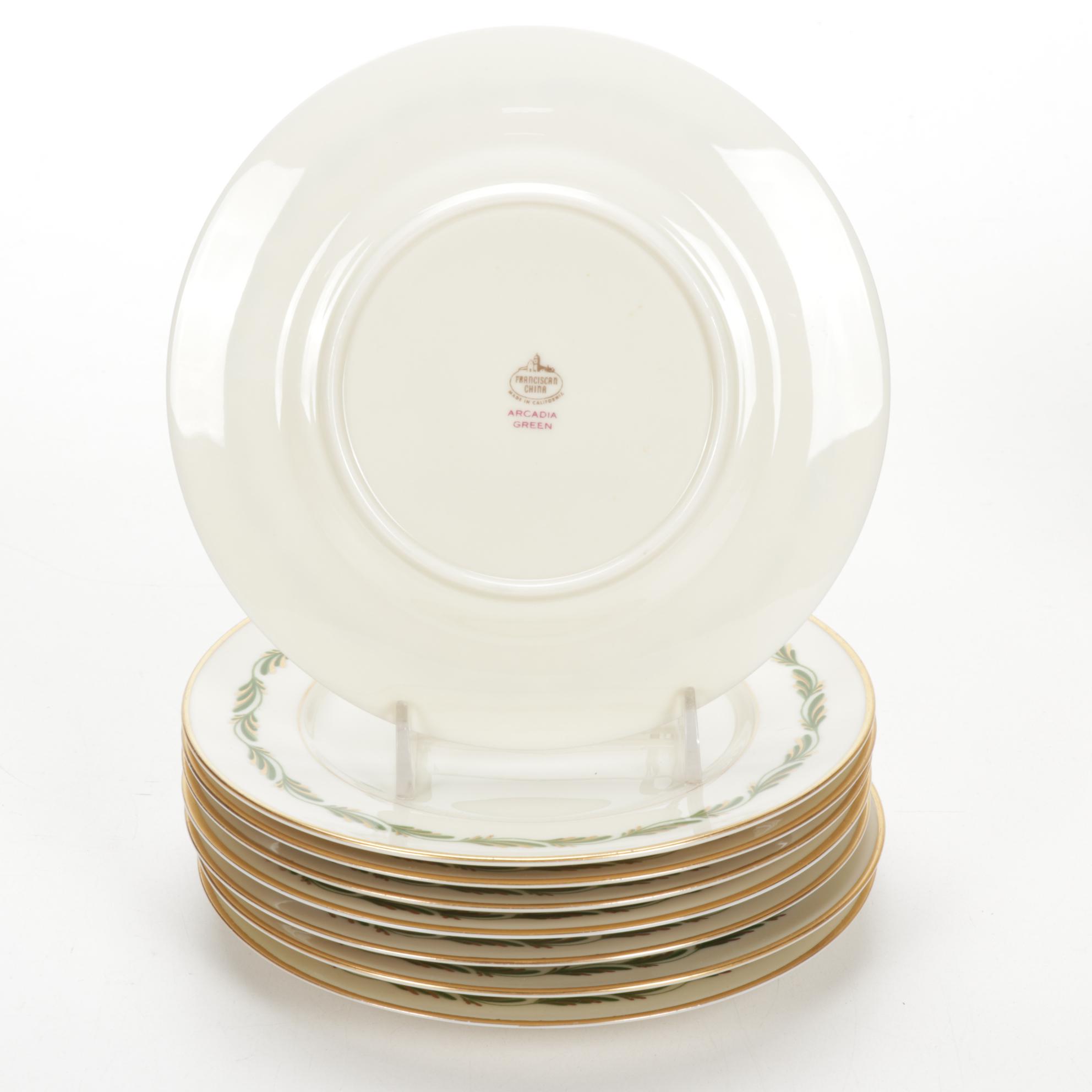 Franciscan China "Arcadia Green"Dinnerware with Haviland Soup Bowls