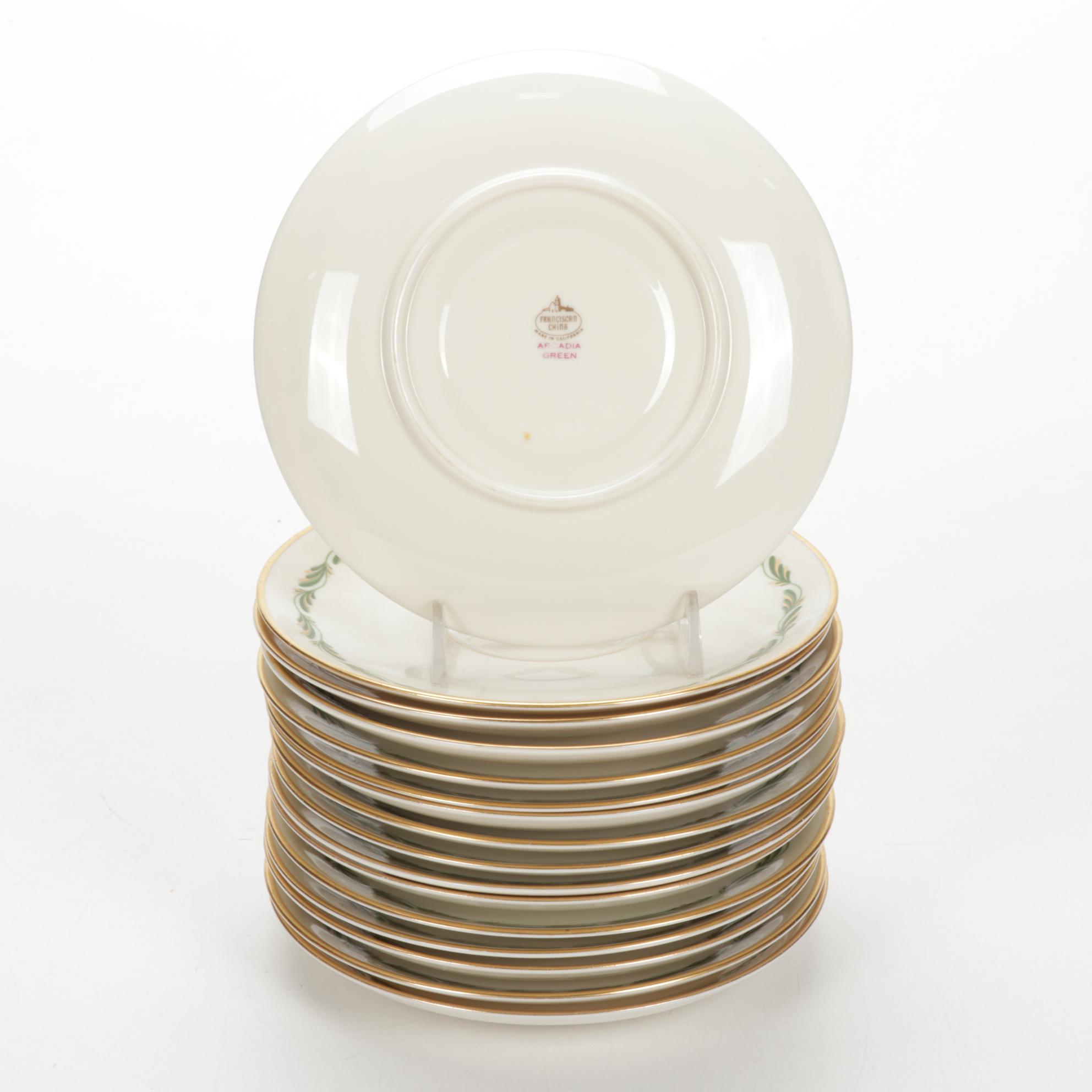 Franciscan China "Arcadia Green"Dinnerware with Haviland Soup Bowls