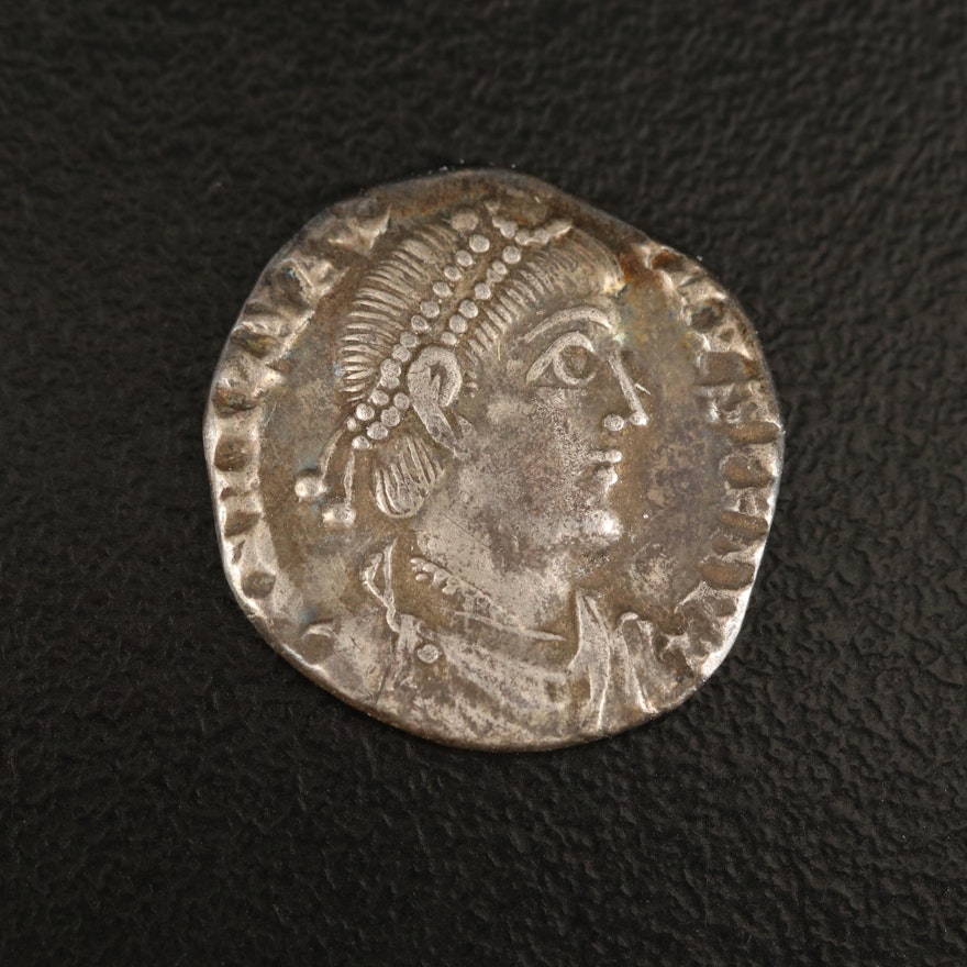 Ancient Magnus Maximus Silver Siliqua, AD 383-388