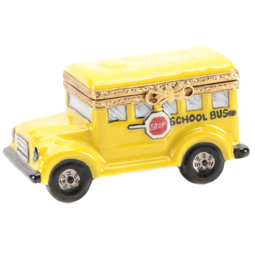 Astoria  Porcelain School Bus Limoges Box