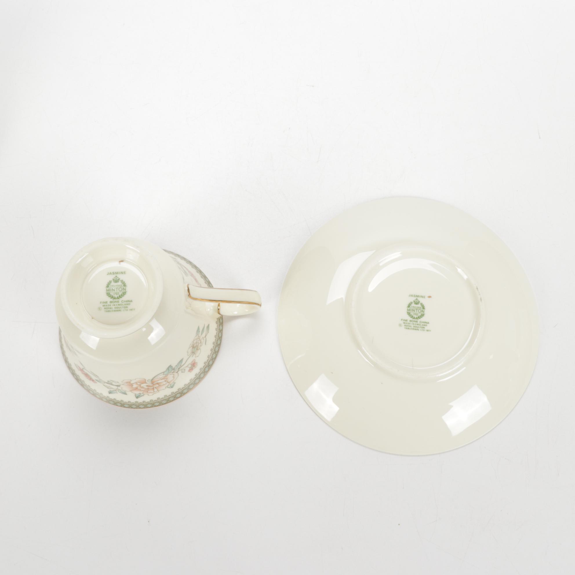Minton "Jasmine" Bone China Dinnerware and Serving Pieces, 1978-1997