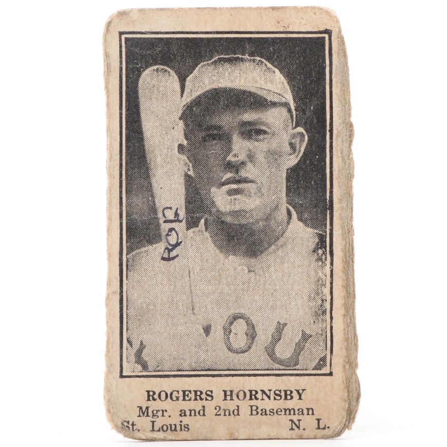 1920s Rogers Hornsby "W590" Hand-Cut St. Louis Cardinals Baseball Strip Card