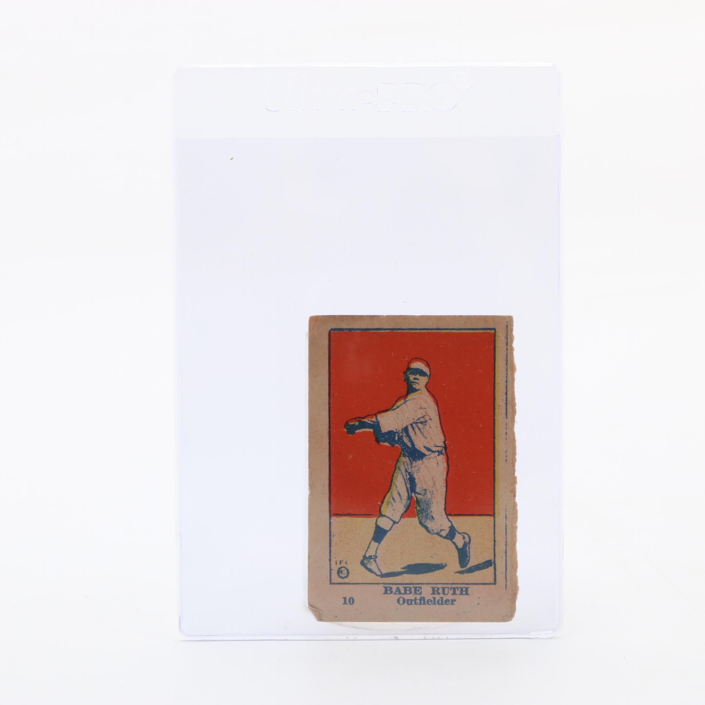 1920-1921 Babe Ruth "W516-2-2" #10 "Outfielder" Hand-Cut Strip Card