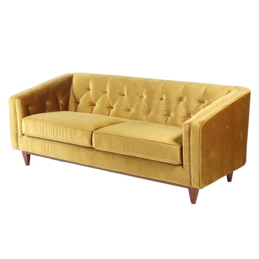 Modernist Style Buttoned-Down Sofa