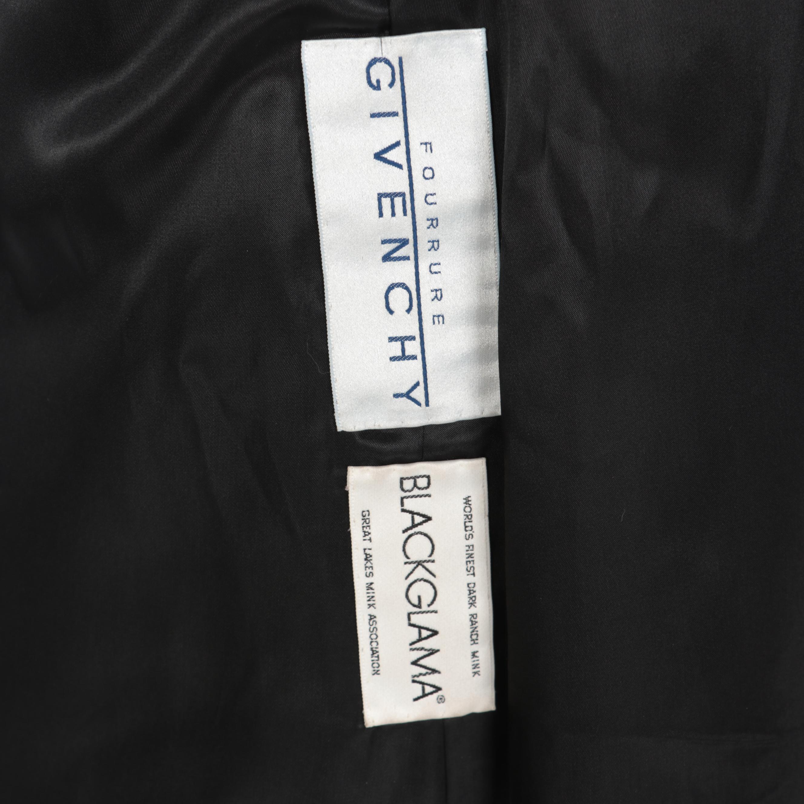 Givenchy Blackglama® Ranch Mink Fur Coat with Banded Cuffs for Dittrich Furs