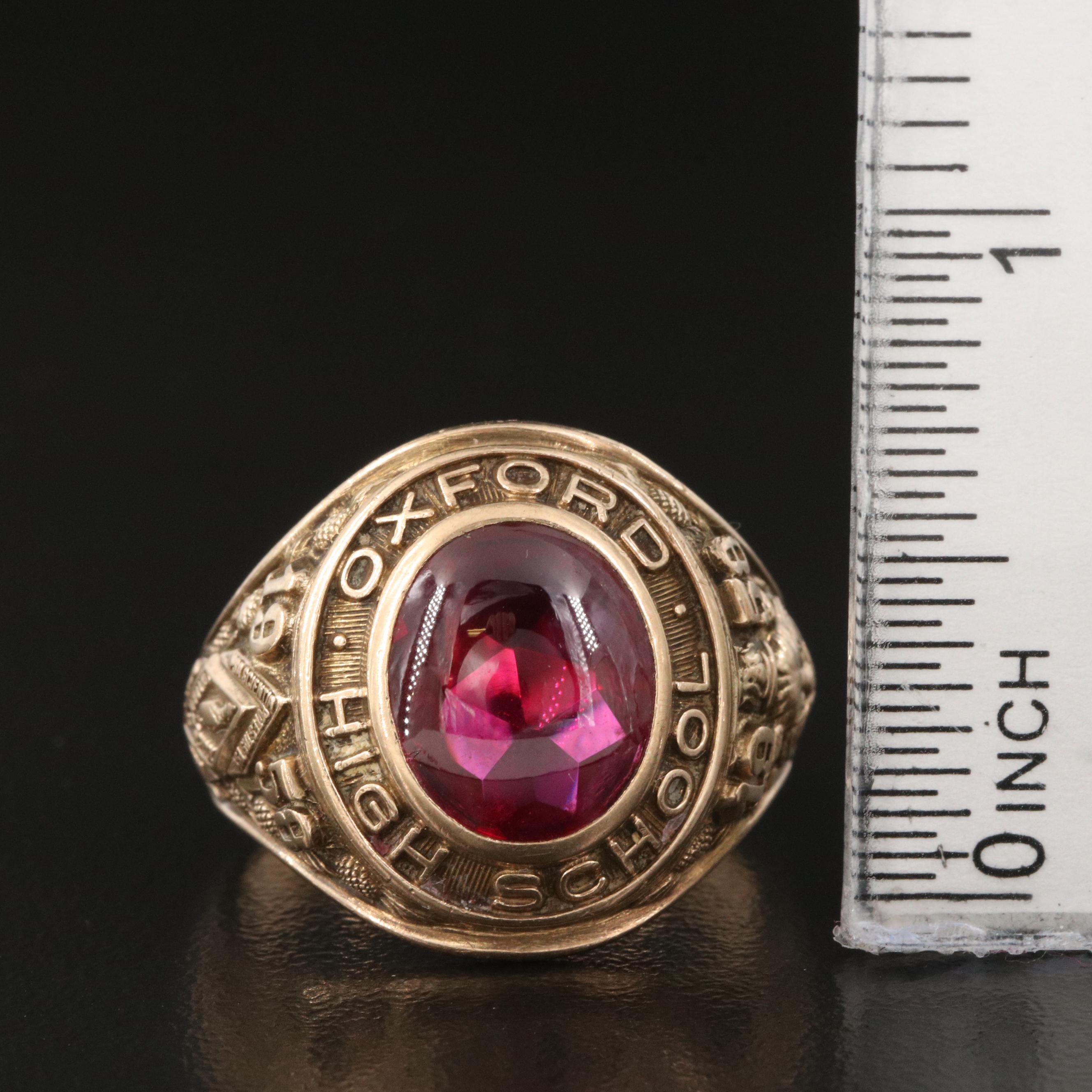 10K Ruby Oxford High School Class Ring