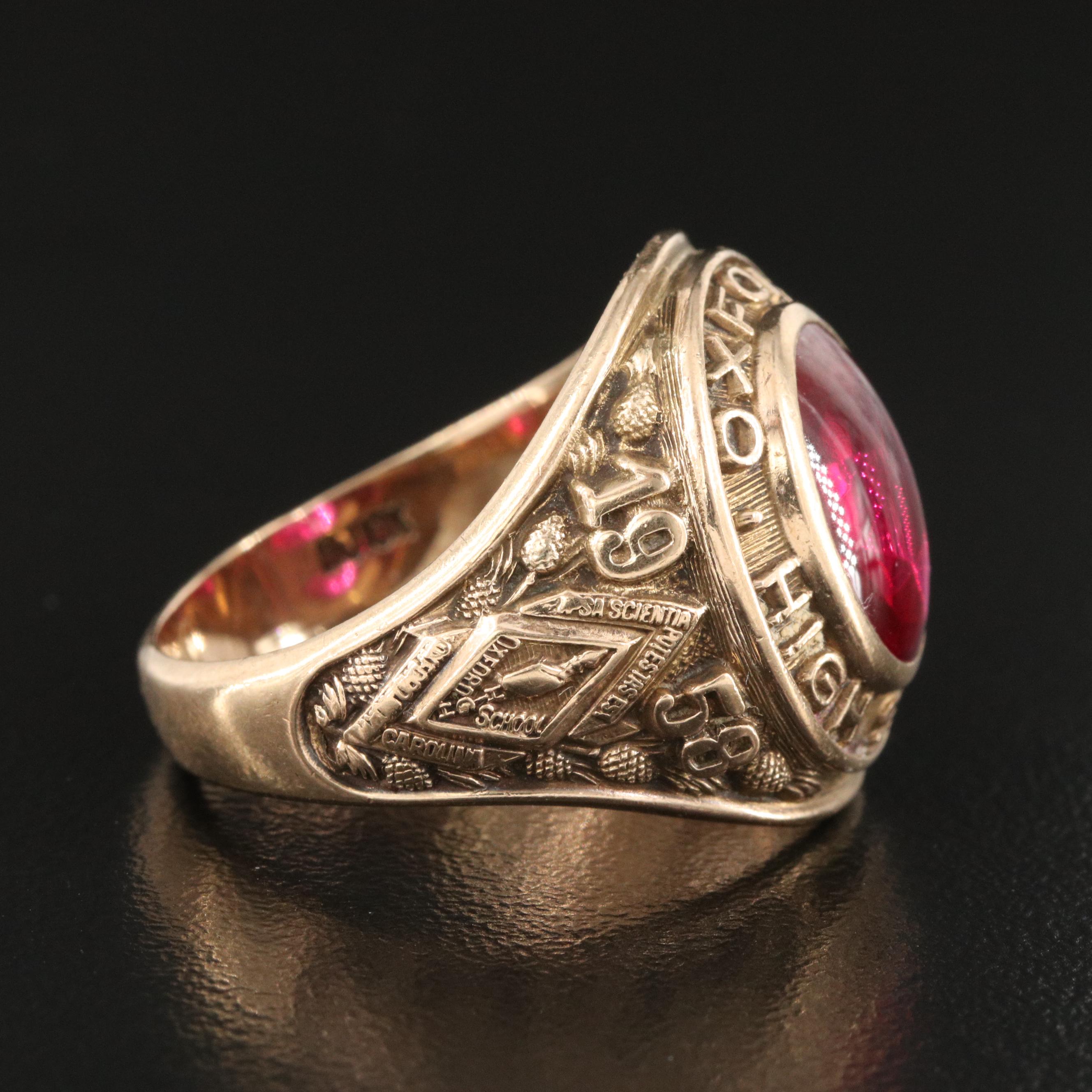 10K Ruby Oxford High School Class Ring