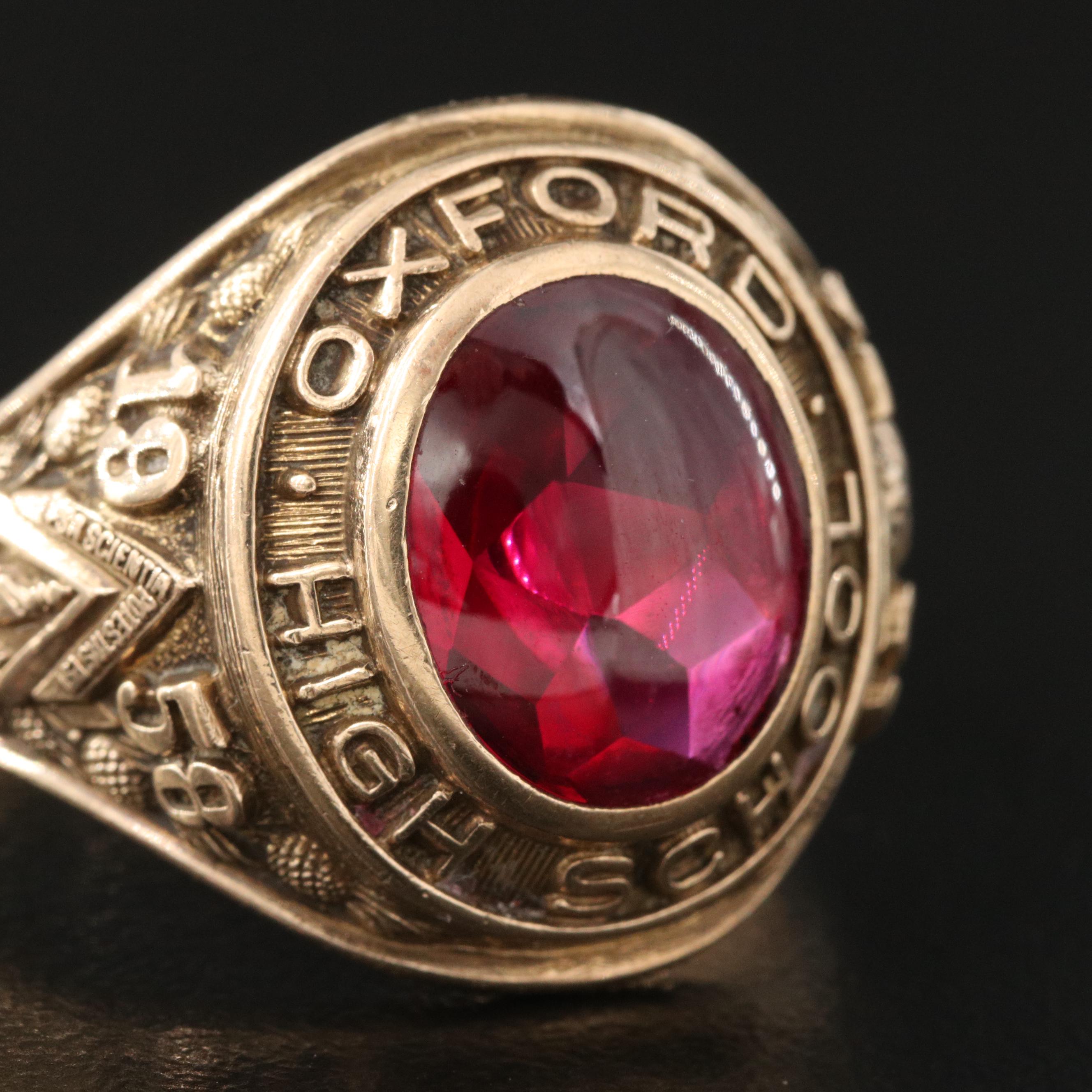 10K Ruby Oxford High School Class Ring