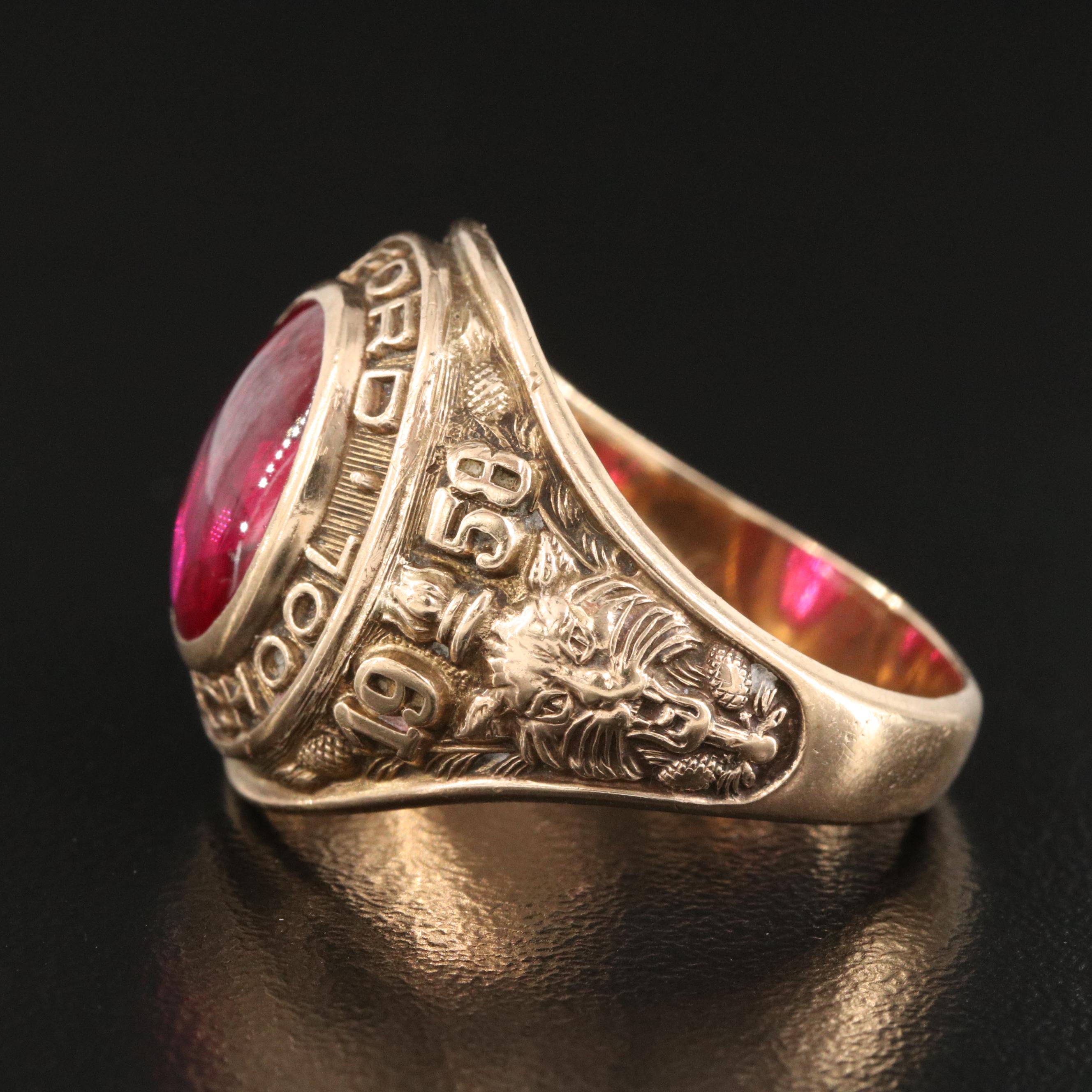 10K Ruby Oxford High School Class Ring