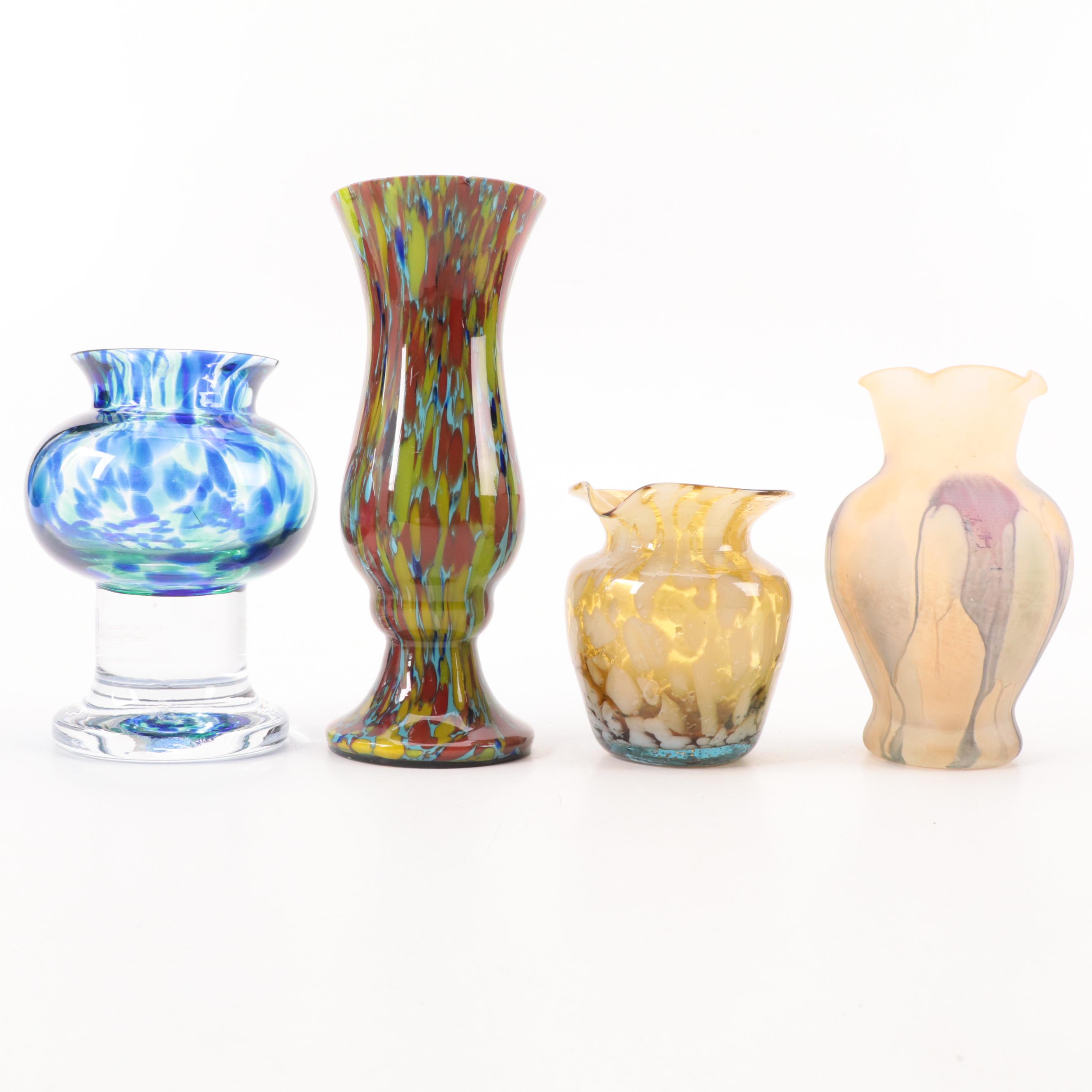 Sea of Sweden Handmade Glass Vase with Other Art Glass Vases and Paperweight