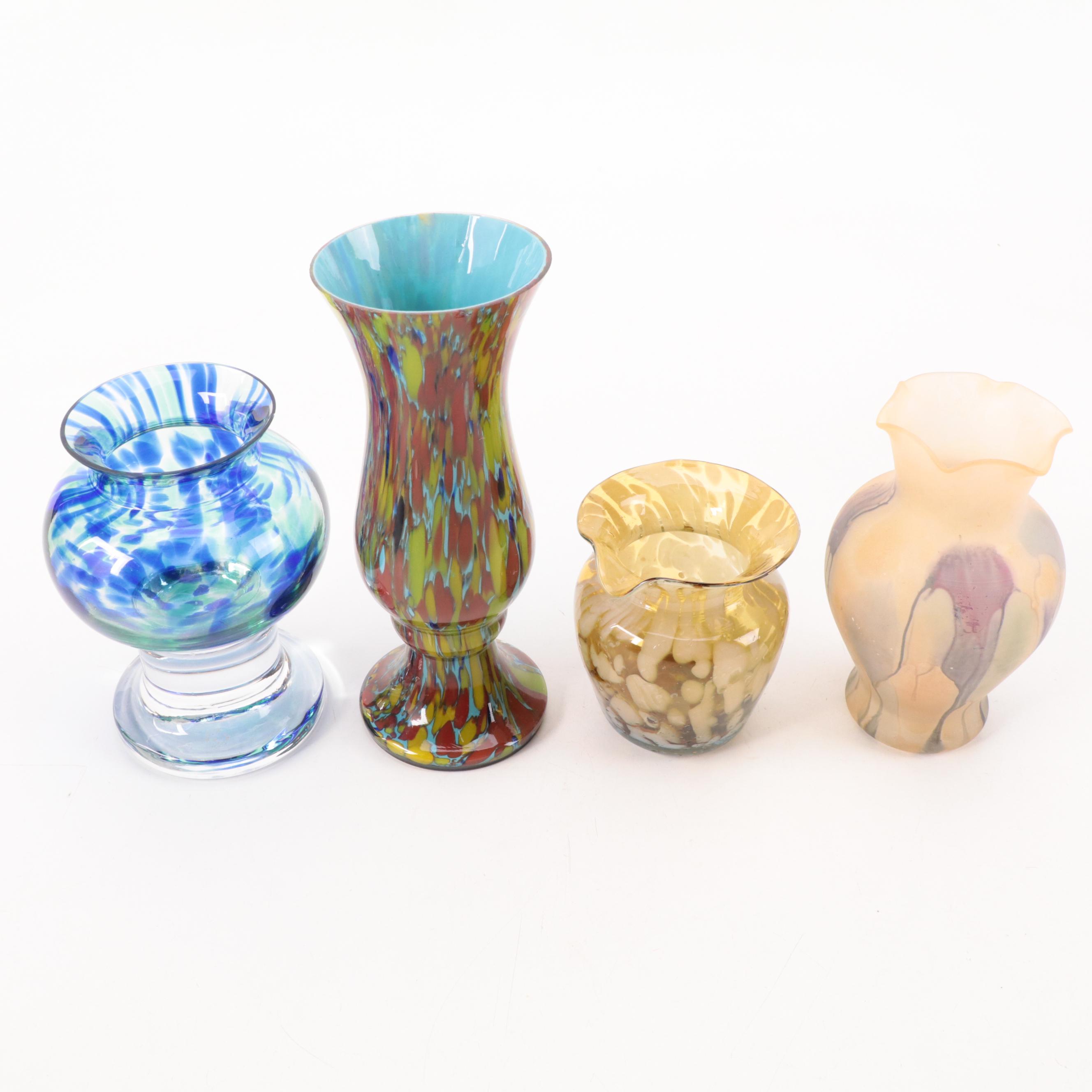 Sea of Sweden Handmade Glass Vase with Other Art Glass Vases and Paperweight