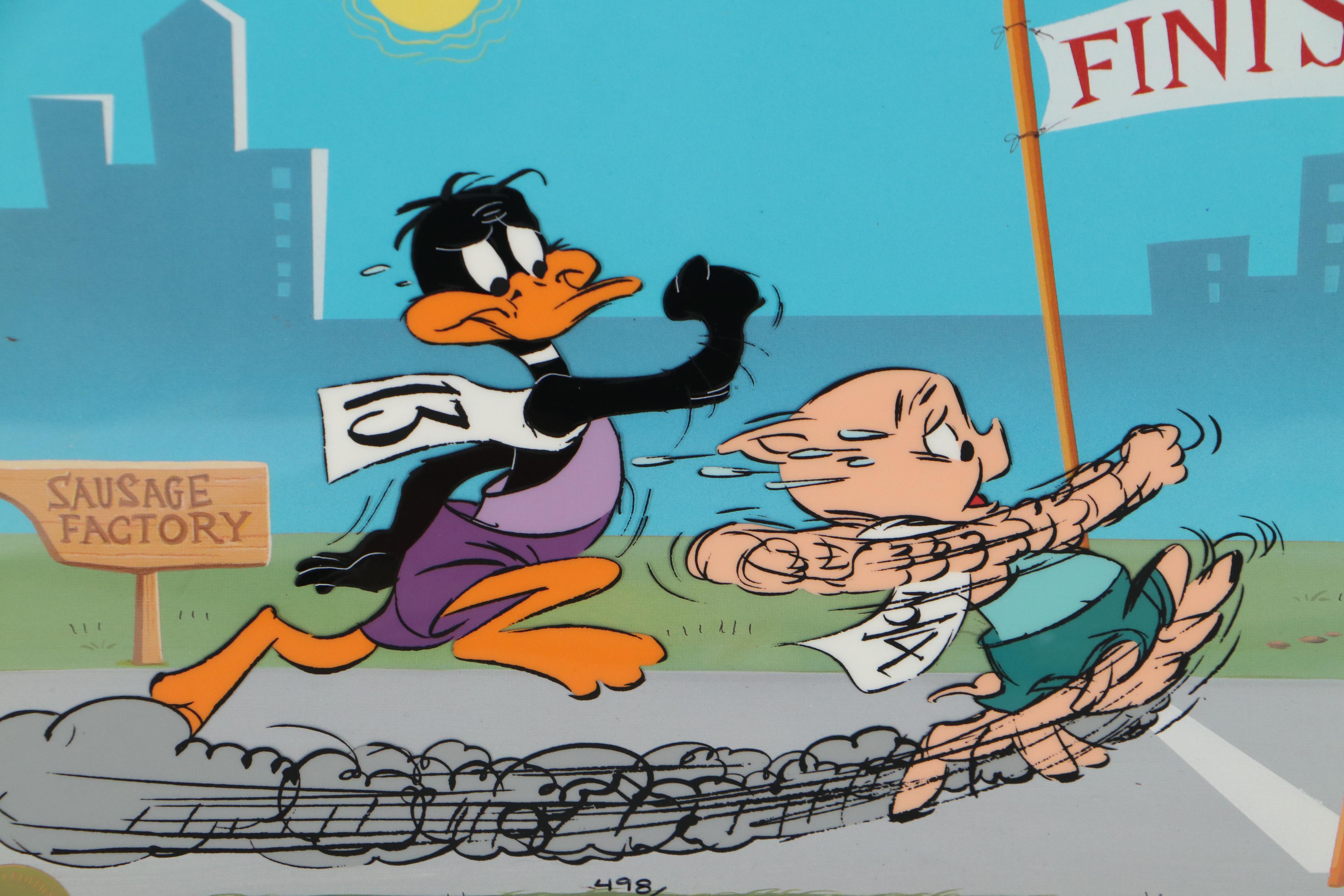 Chuck Jones Hand-Colored Animation Cel "Sausage Factory," 1996