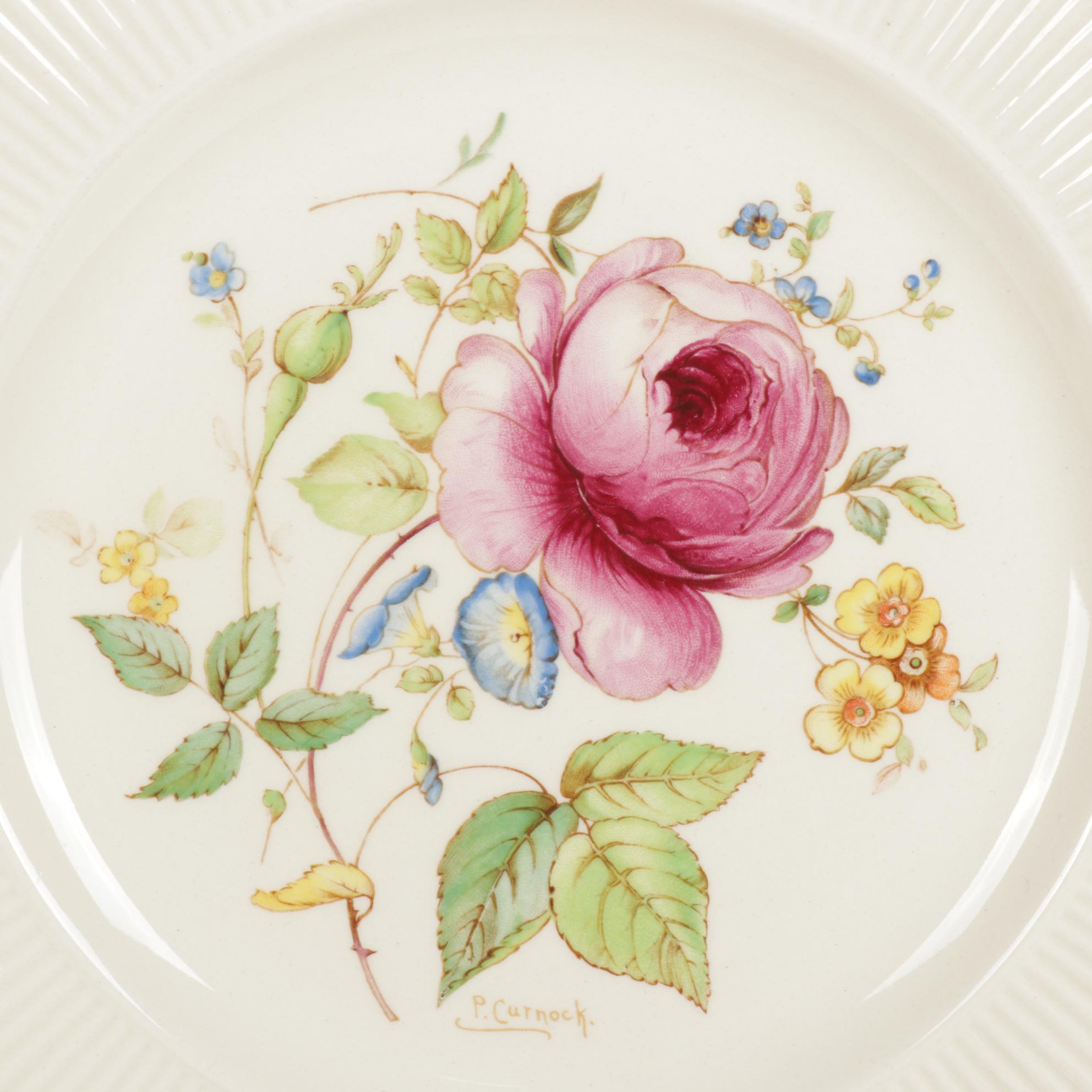 Royal Doulton "Curnock Rose" Bone China  Plates, Early to Mid 20th Century