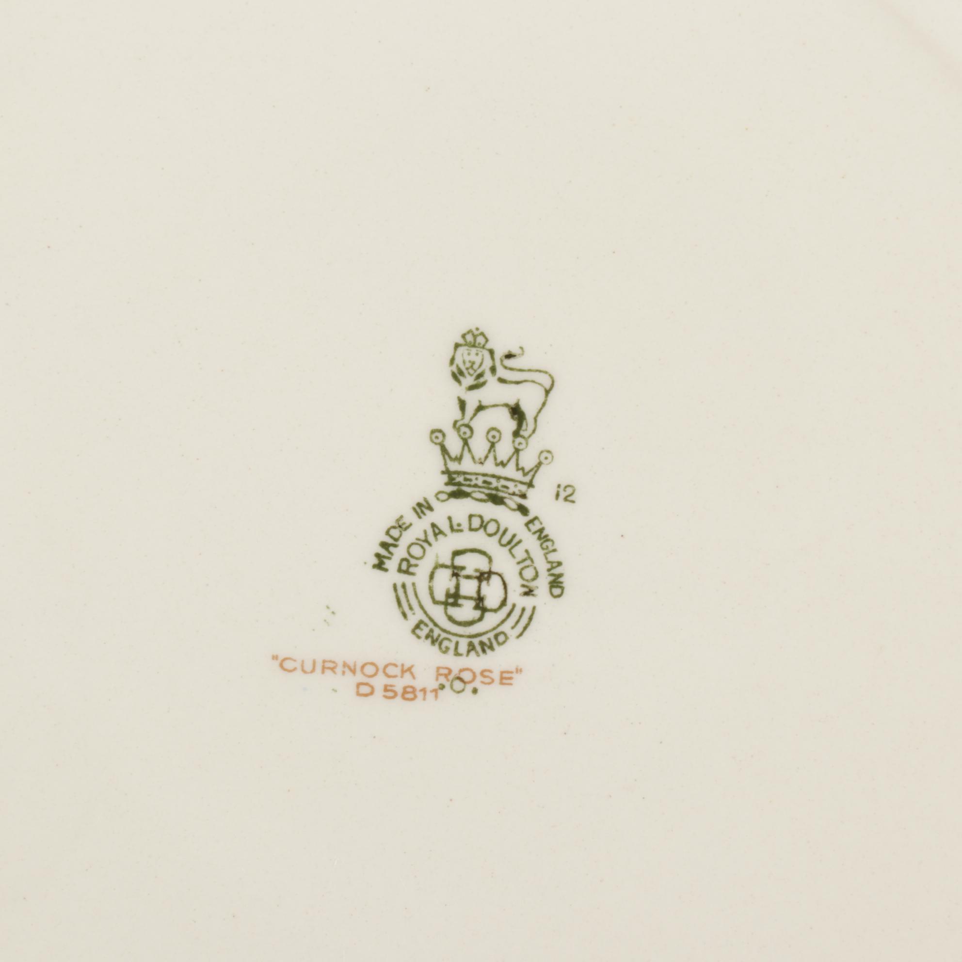 Royal Doulton "Curnock Rose" Bone China  Plates, Early to Mid 20th Century