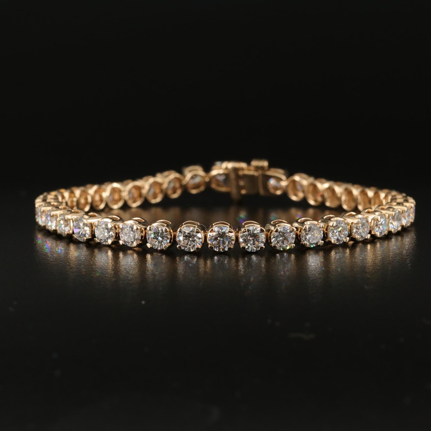 14K Gold 7.39 CTW Diamond Line Bracelet