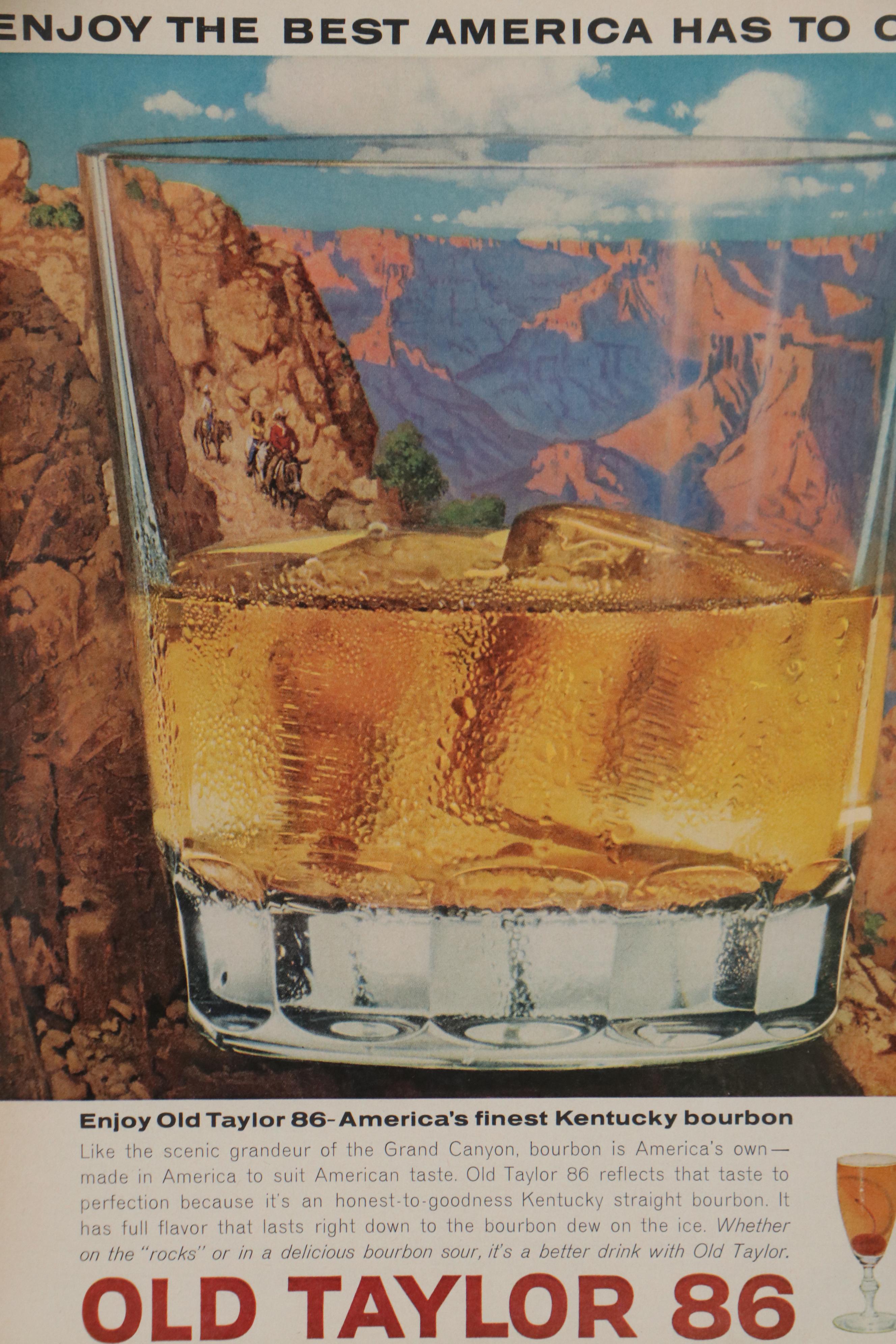 Magazine Advertisement for Old Taylor 86 Bourbon Whiskey, Circa 1950