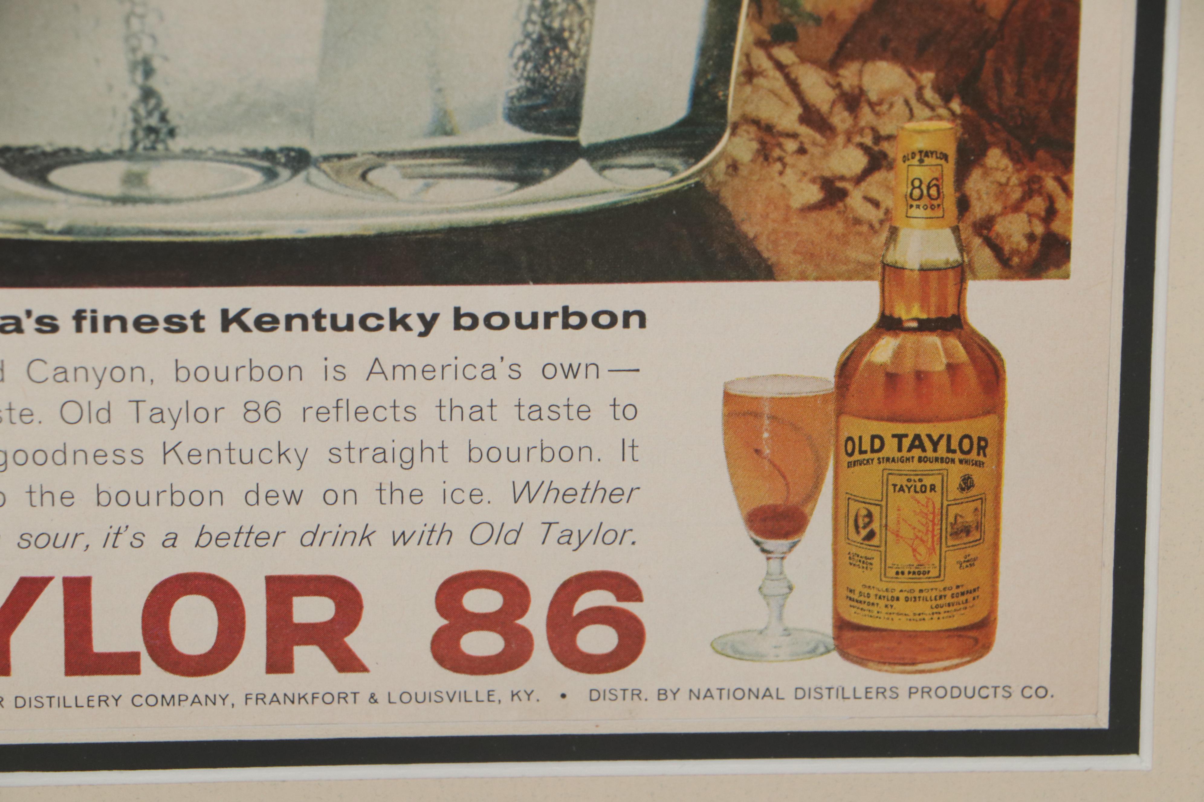Magazine Advertisement for Old Taylor 86 Bourbon Whiskey, Circa 1950