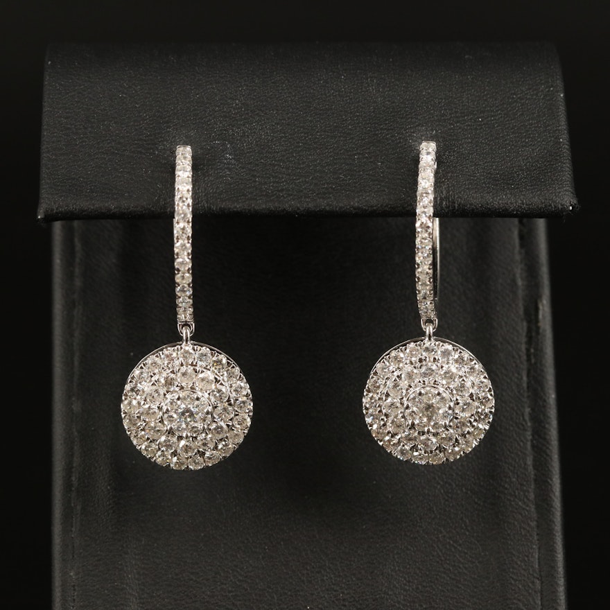 14K 3.73 CTW Diamond Circular Drop Earrings