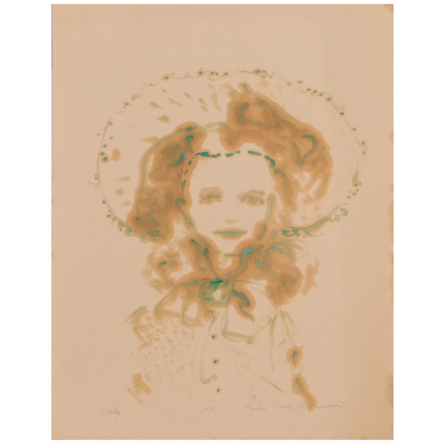 Philip the Transplant Watercolor Painting "Lady," 1975