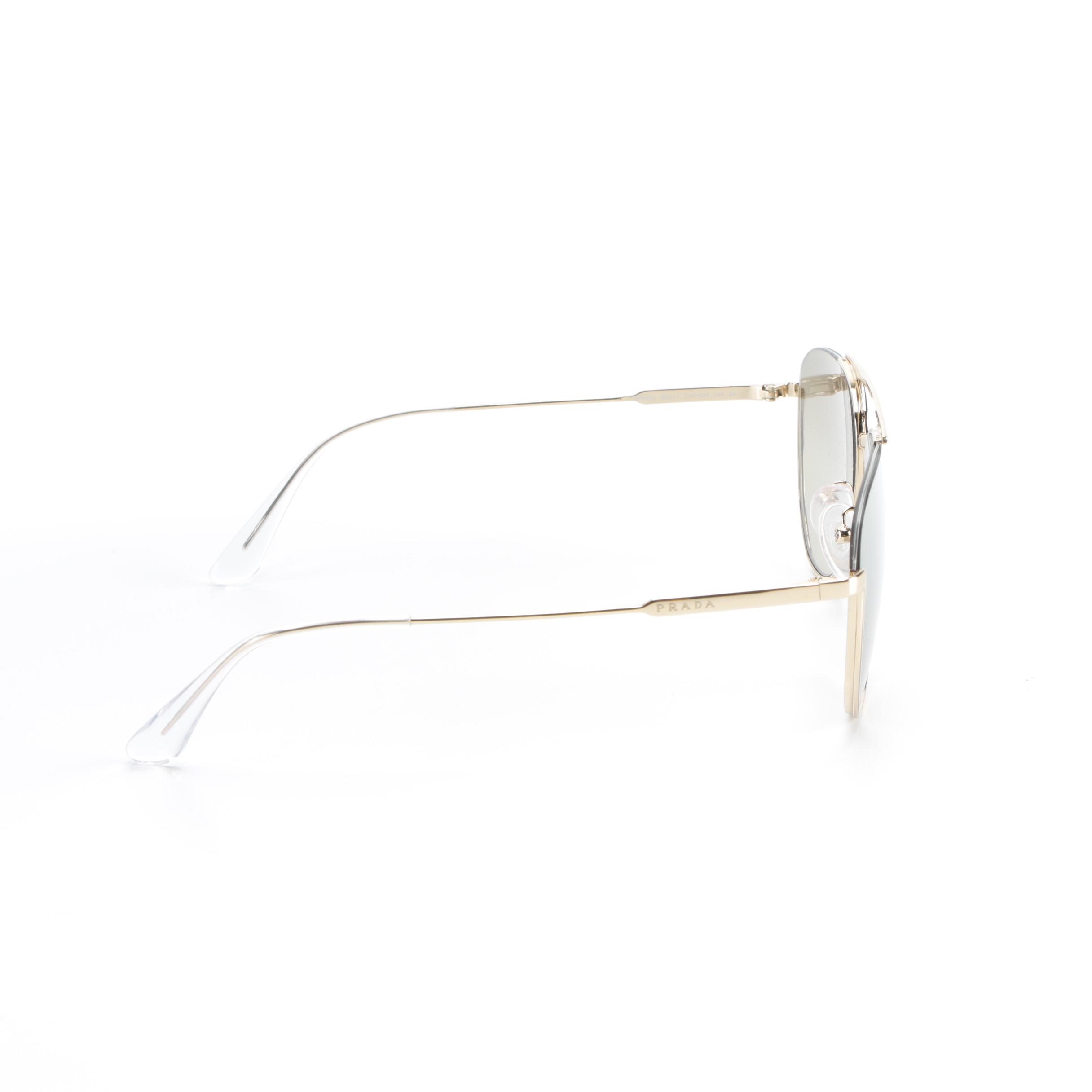 Prada SPR50U Aviator Sunglasses in Gold Tone with Gradient Lenses