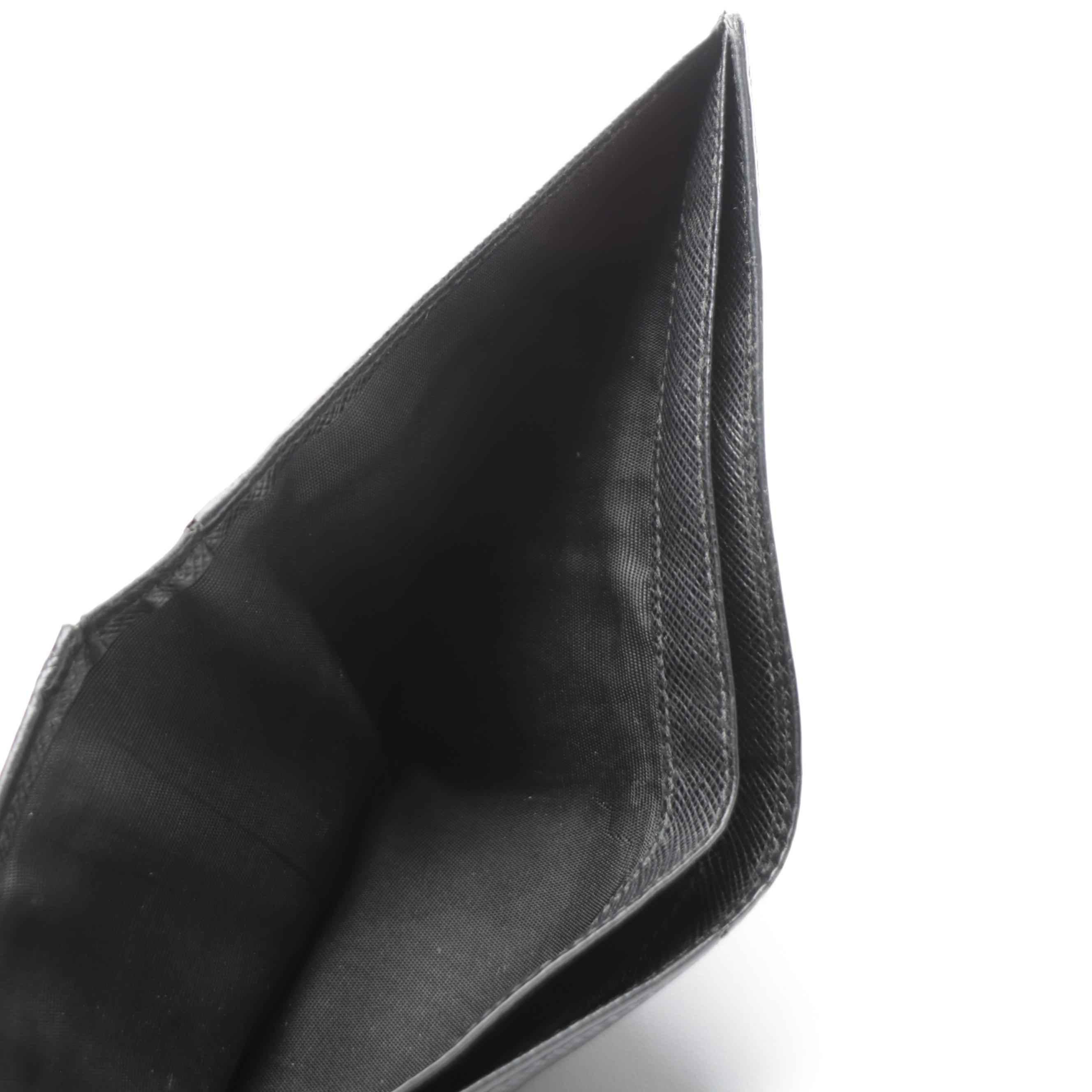 Prada Car Motif Wallet in Black Saffiano Leather