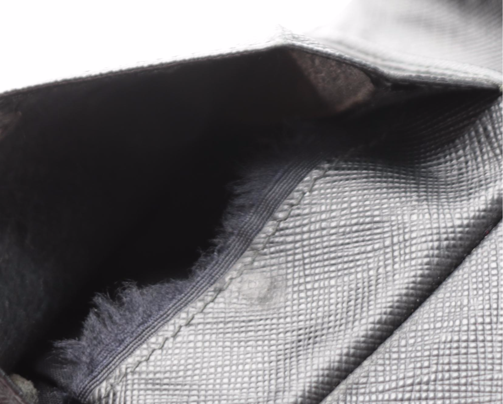 Prada Car Motif Wallet in Black Saffiano Leather